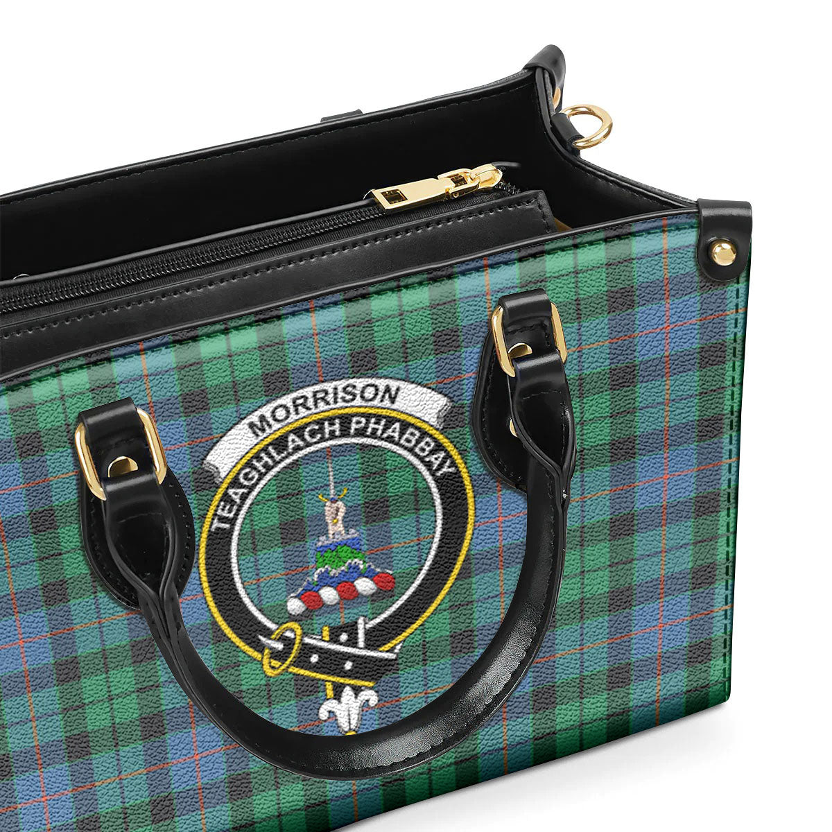 Morrison Ancient Tartan Crest Leather Handbag