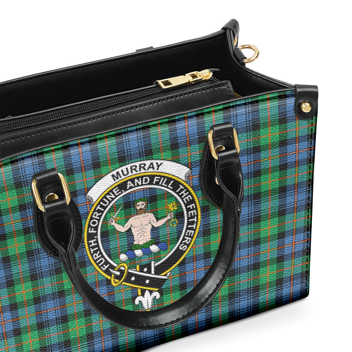 Murray of Atholl Ancient Tartan Crest Leather Handbag