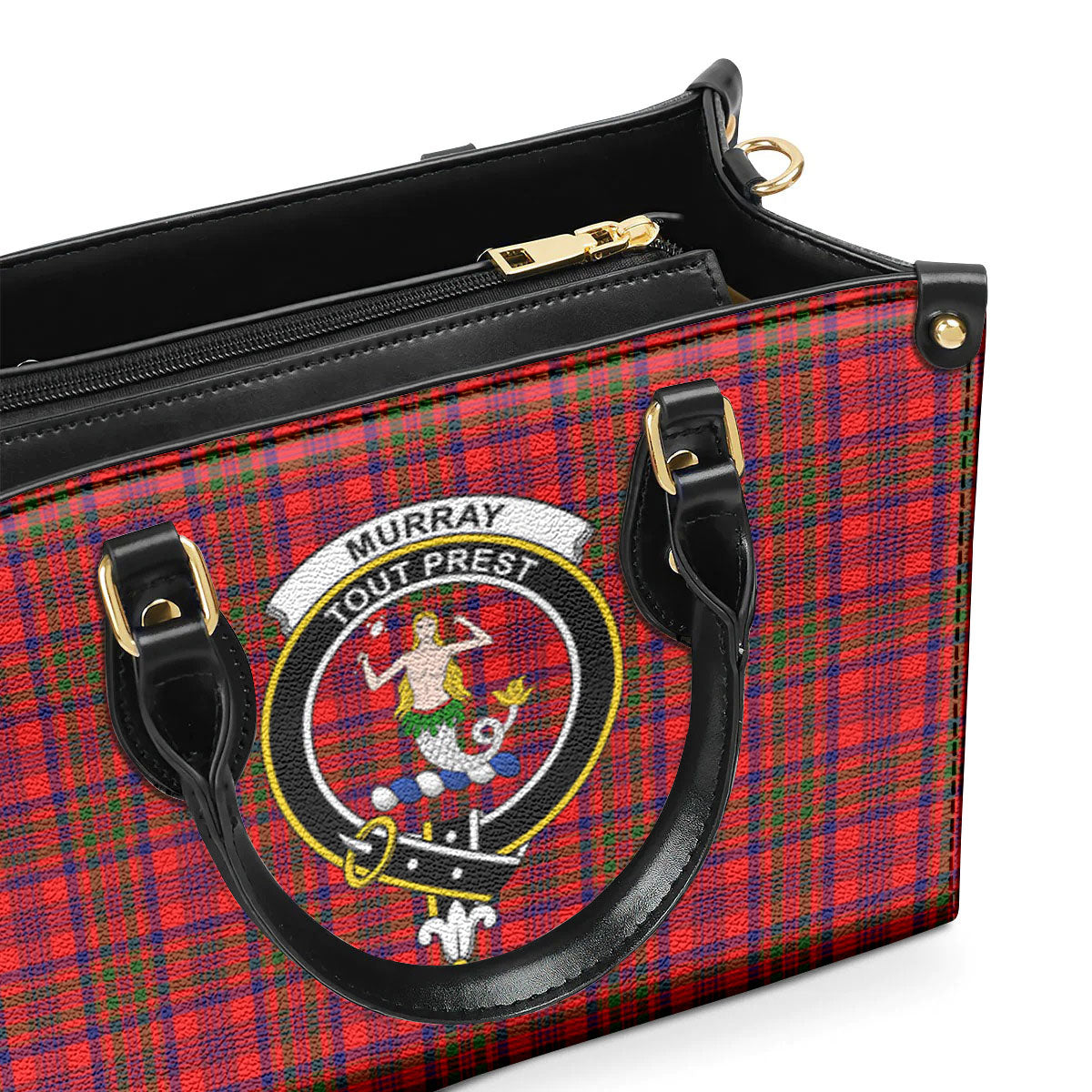 Murray of Tulloch Modern Tartan Crest Leather Handbag