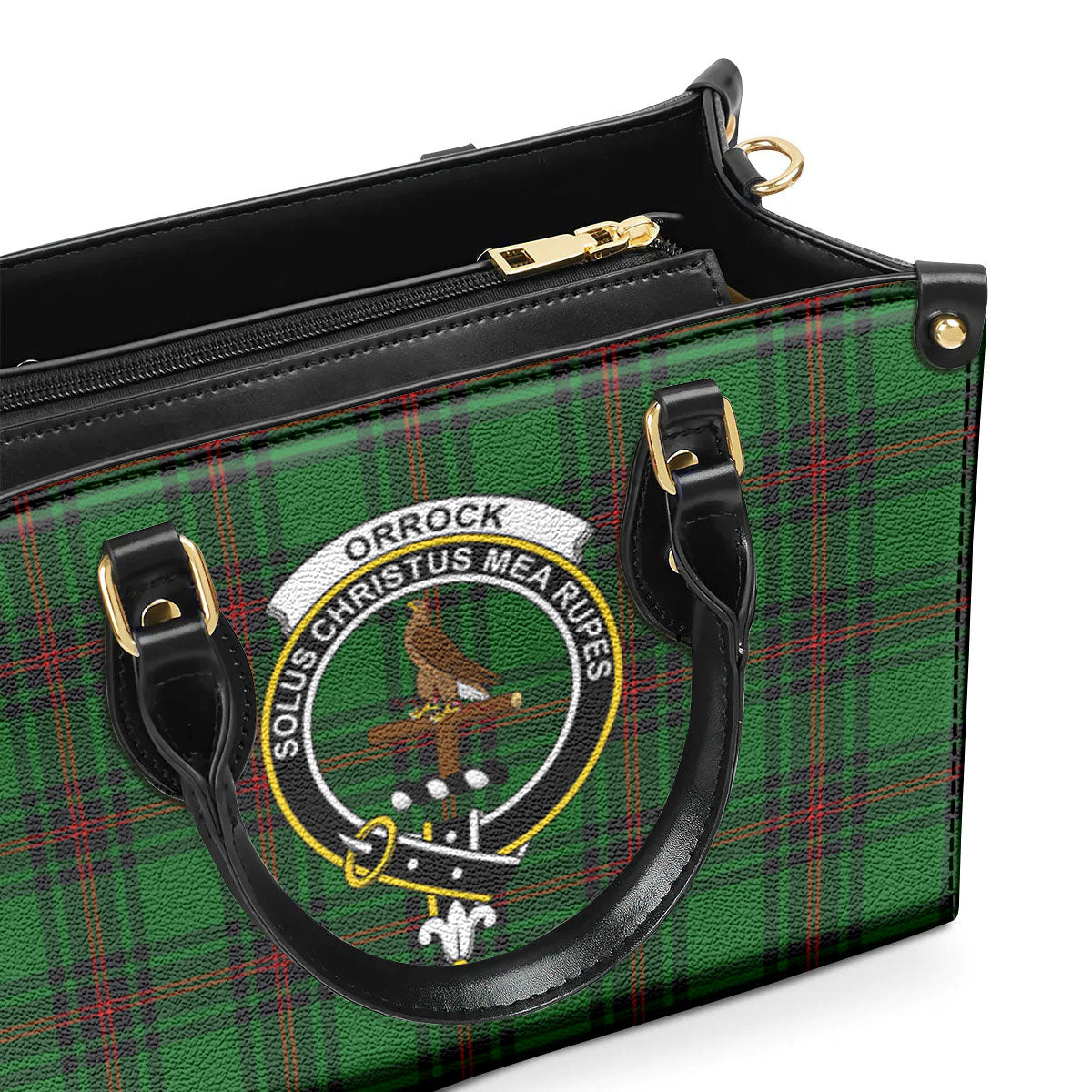 Orrock Tartan Crest Leather Handbag