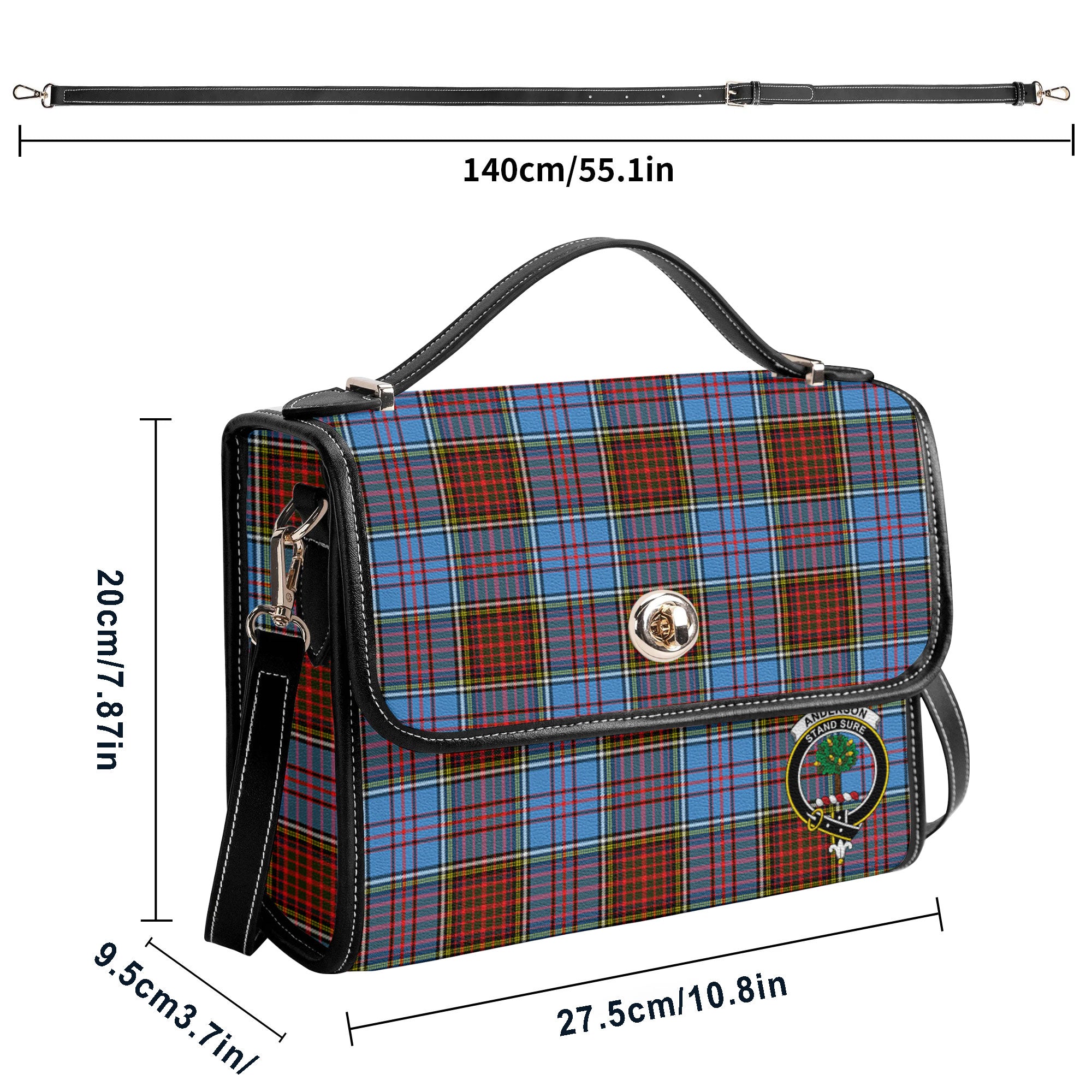 Anderson Modern Tartan Crest Satchel Bag