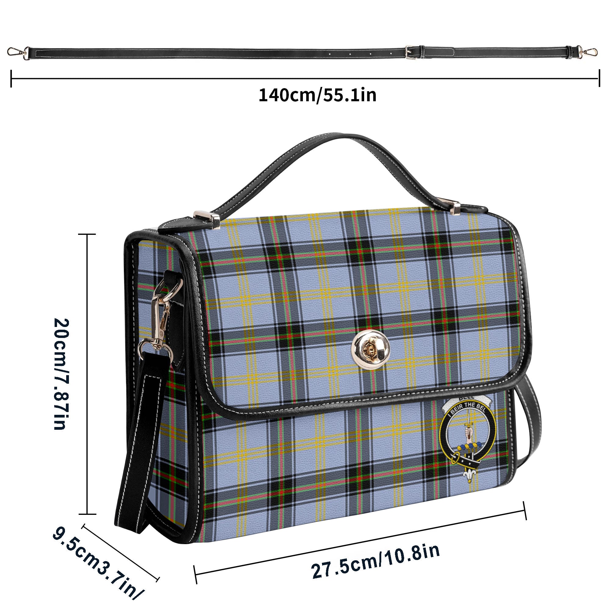 Bell of the Borders Tartan Crest Satchel Bag