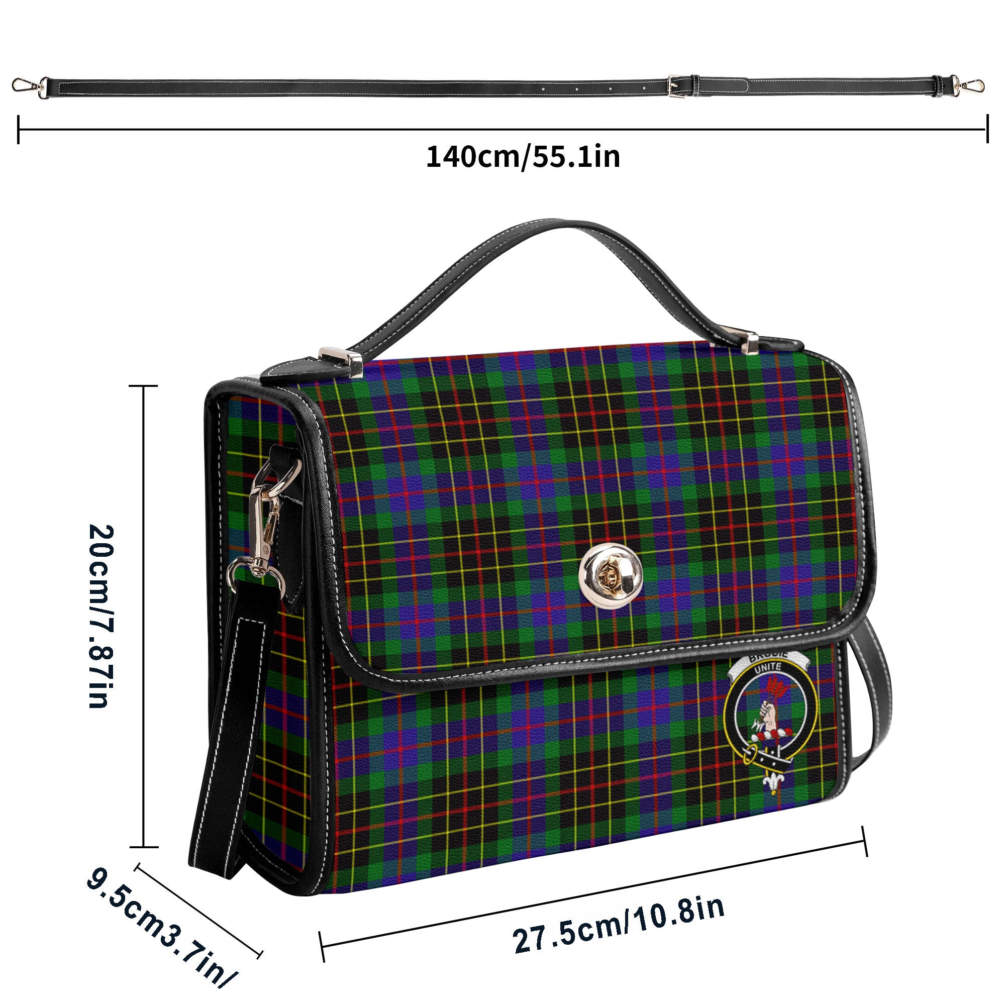 Brodie Hunting Modern Tartan Crest Satchel Bag
