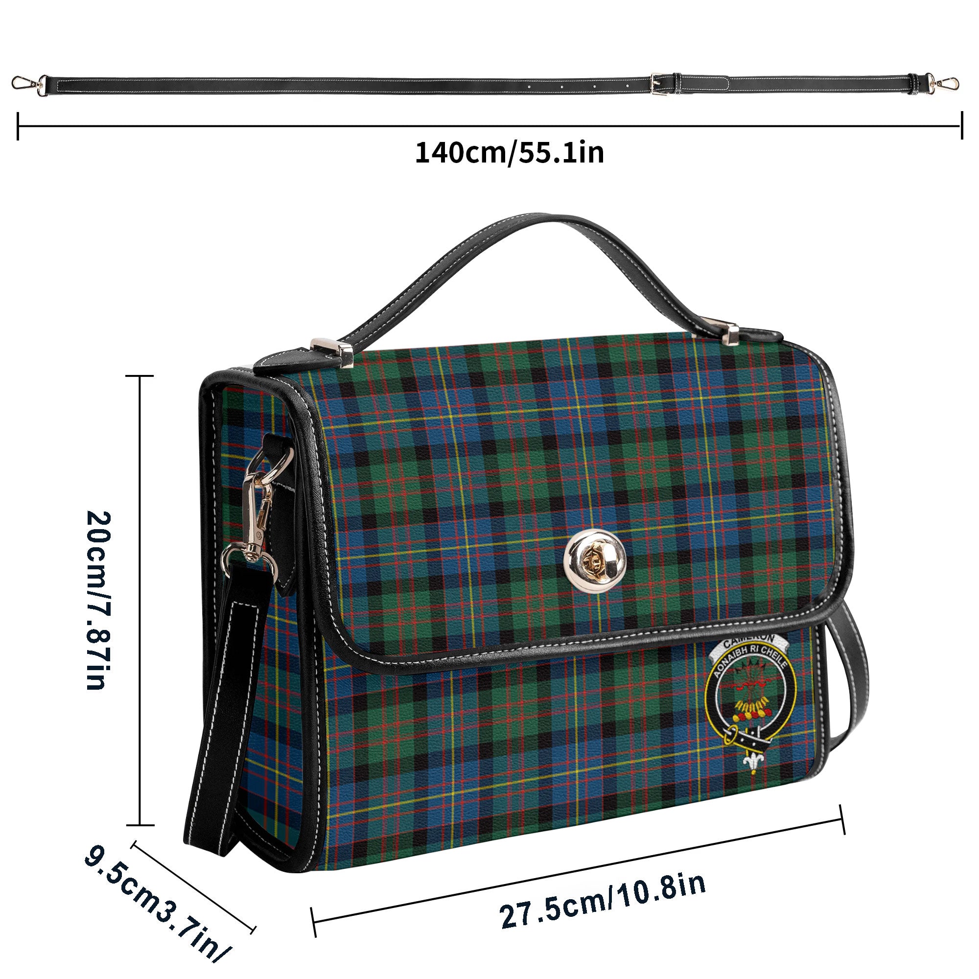 Cameron of Erracht Ancient Tartan Crest Satchel Bag