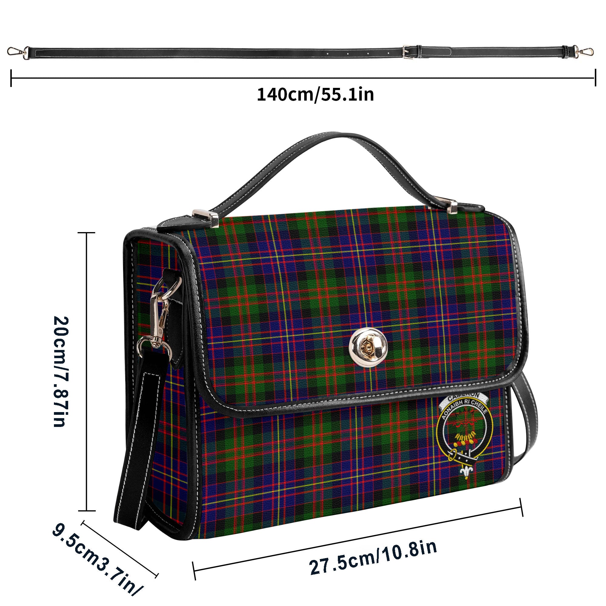 Cameron of Erracht Modern Tartan Crest Satchel Bag