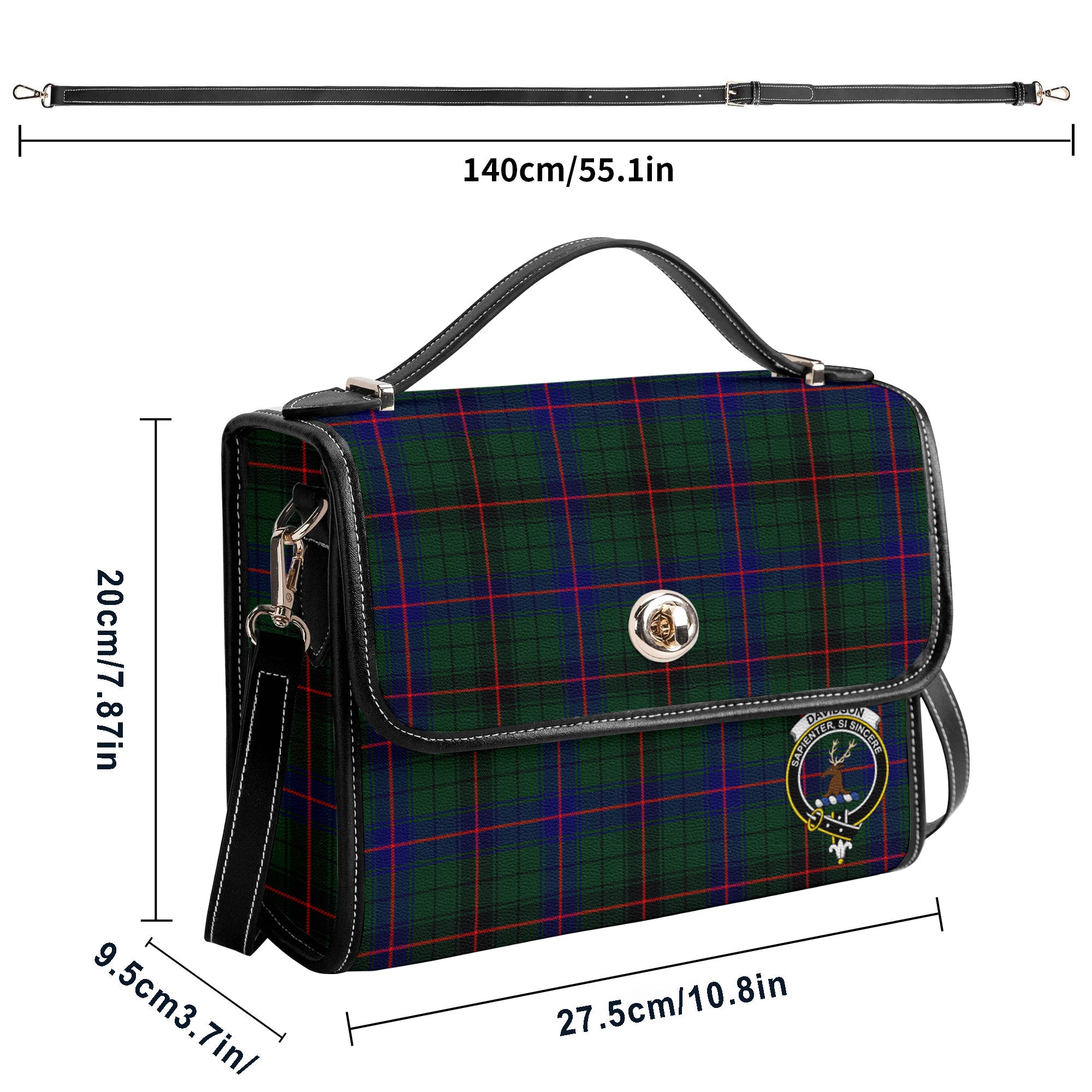 Davidson Modern Tartan Crest Satchel Bag