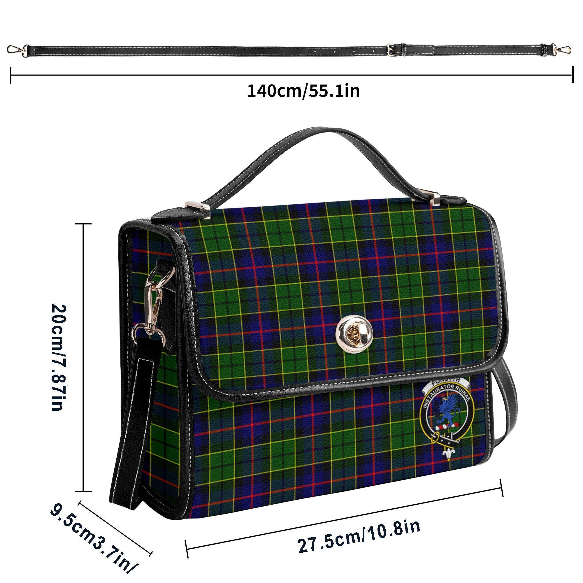 Forsyth Modern Tartan Crest Satchel Bag