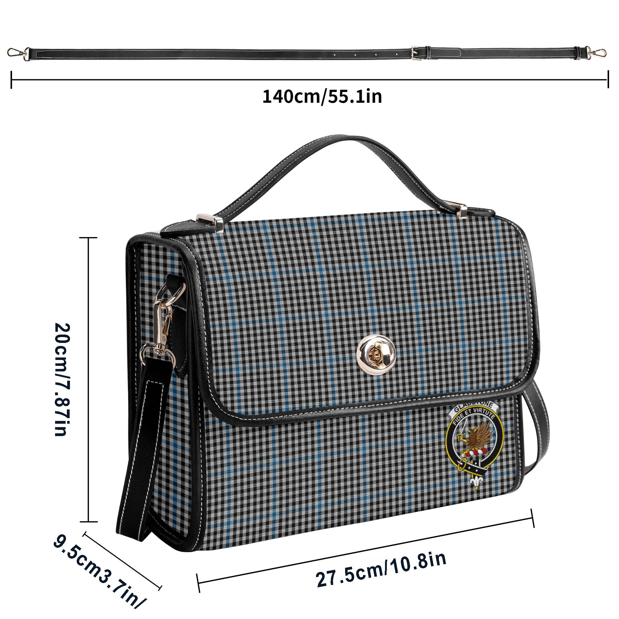 Gladstone Tartan Crest Satchel Bag