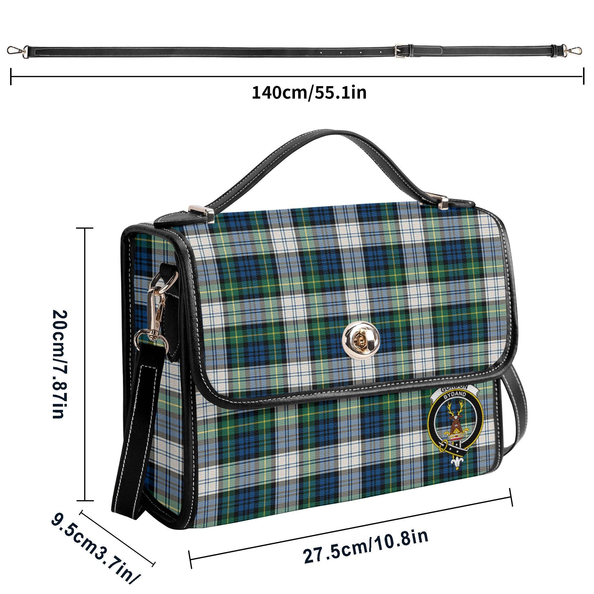 Gordon Dress Ancient Tartan Crest Satchel Bag