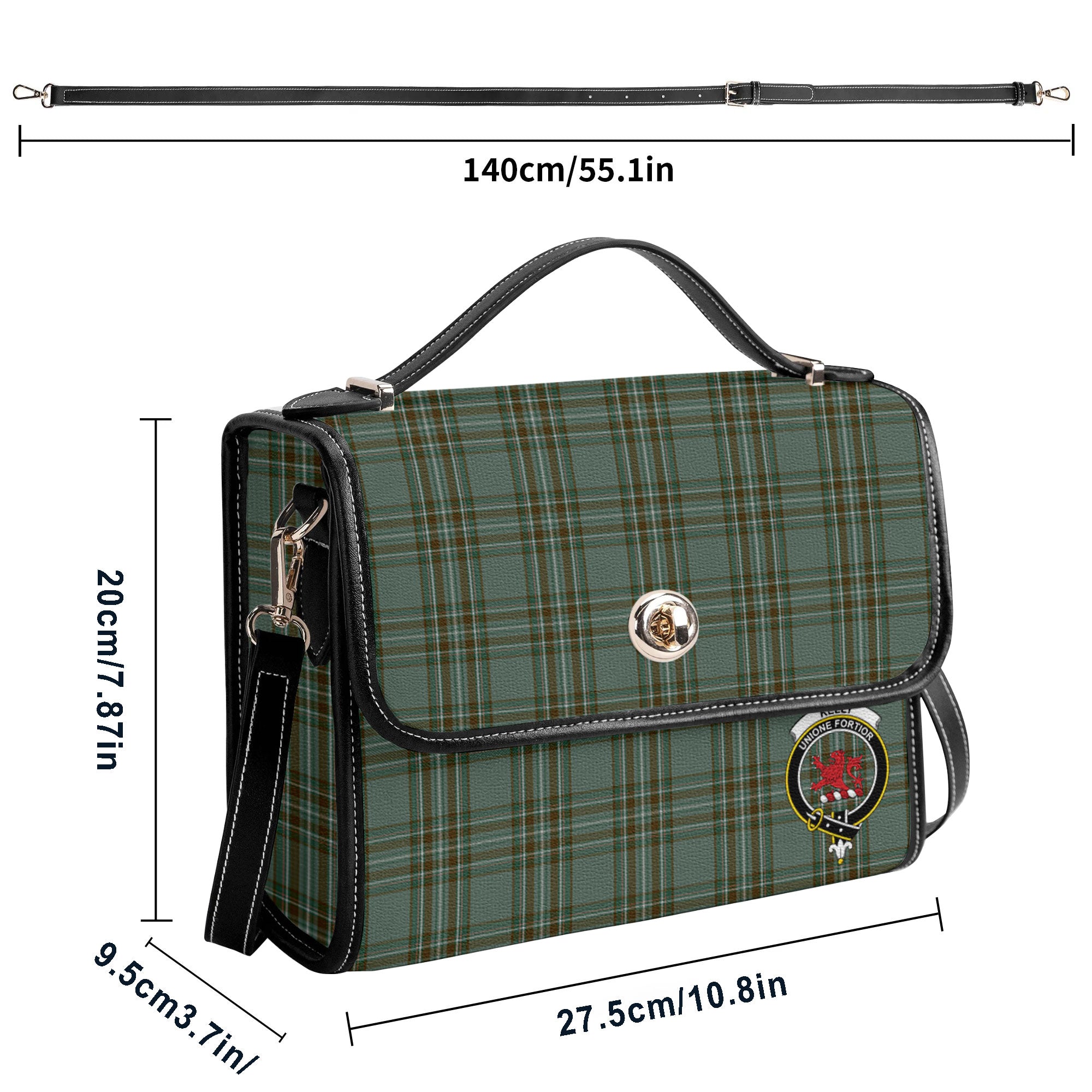 Kelly Dress Tartan Crest Satchel Bag