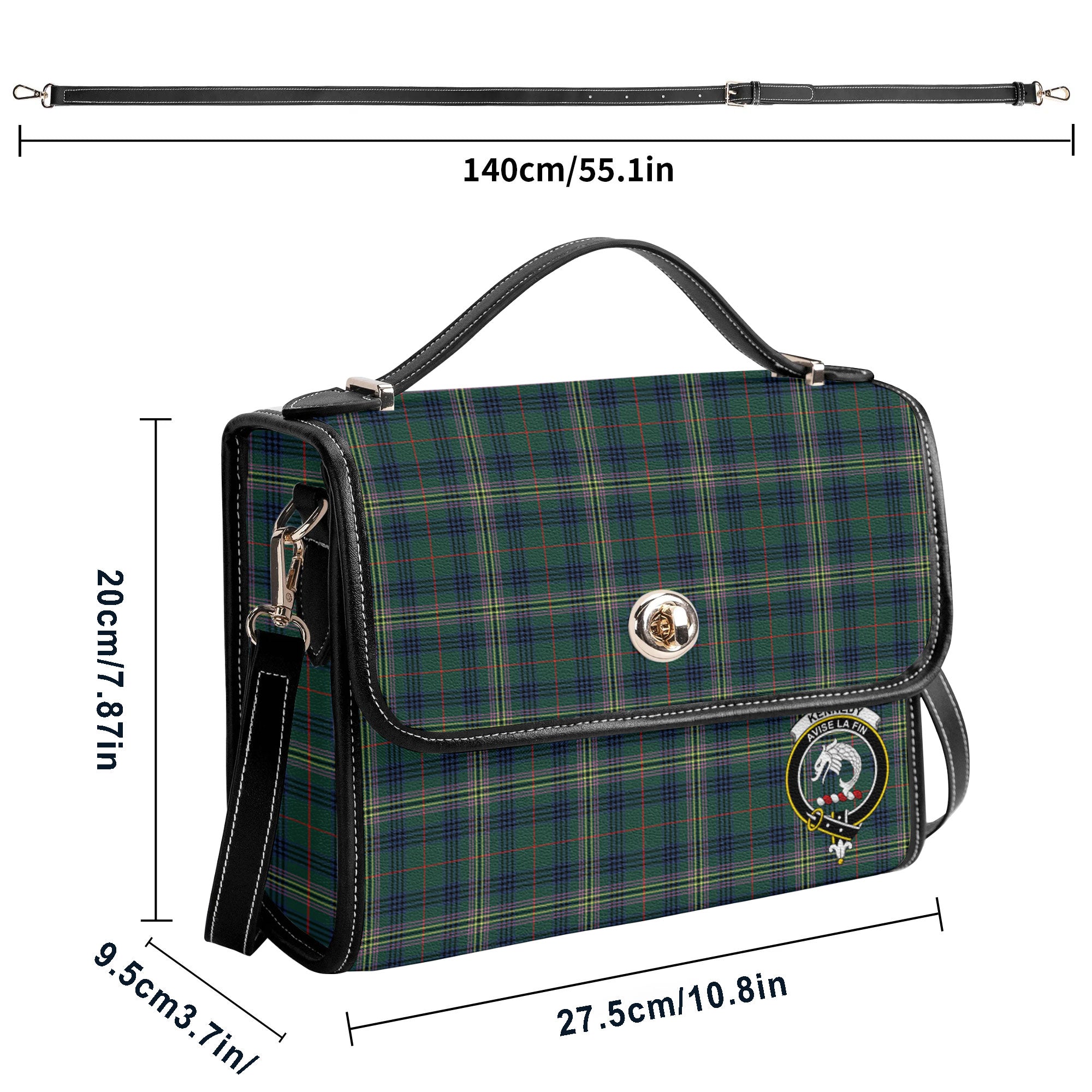 Kennedy Modern Tartan Crest Satchel Bag