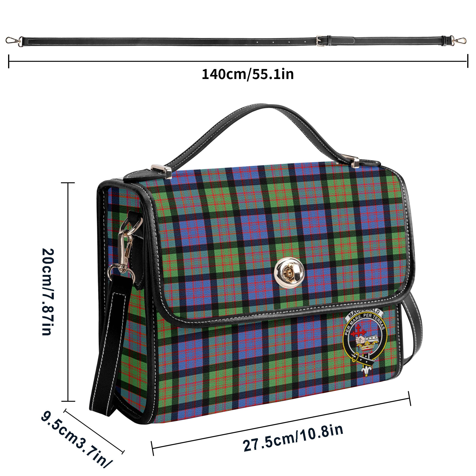 MacDonald Ancient Tartan Crest Satchel Bag