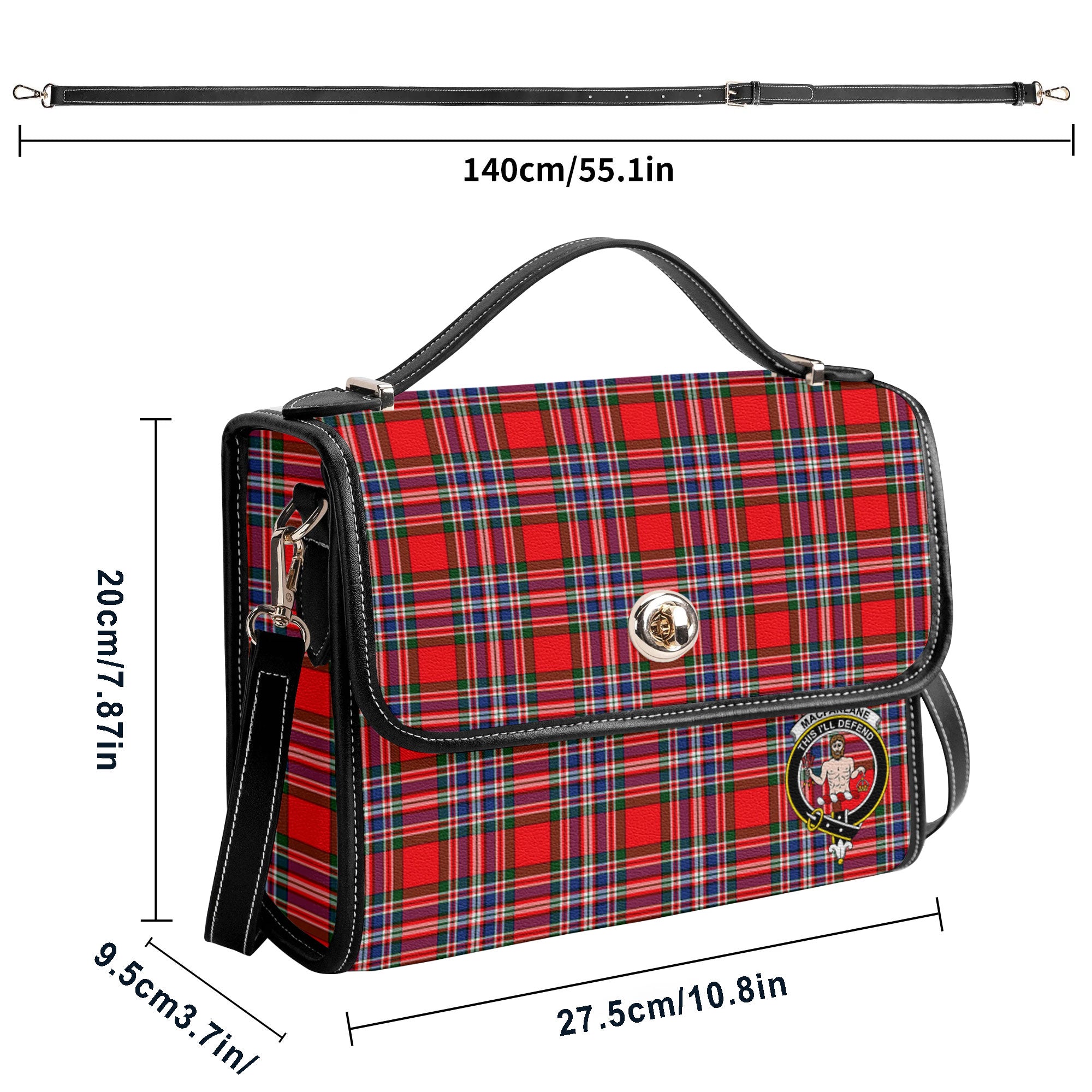 MacFarlane Modern Tartan Crest Satchel Bag
