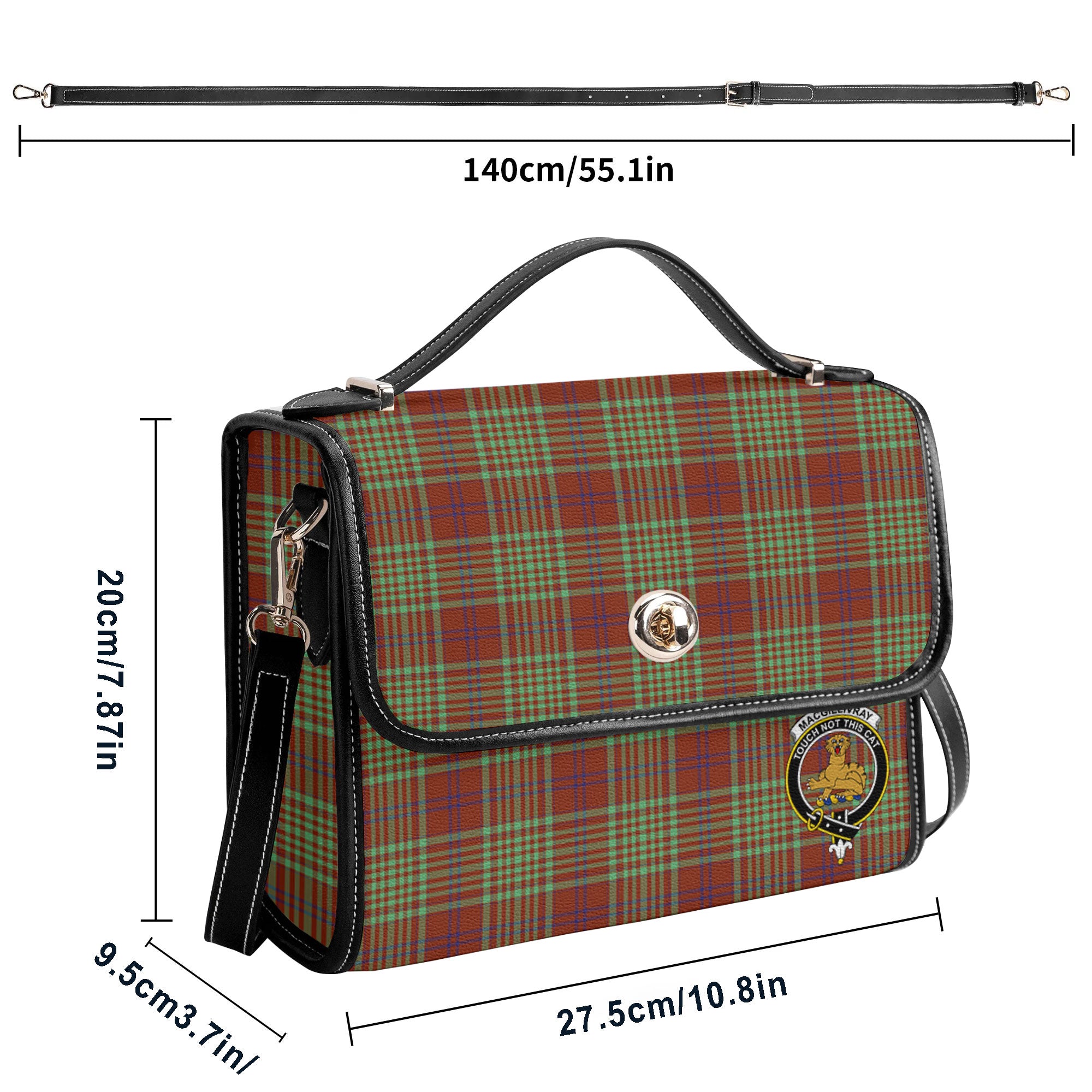 MacGillivray Hunting Ancient Tartan Crest Satchel Bag