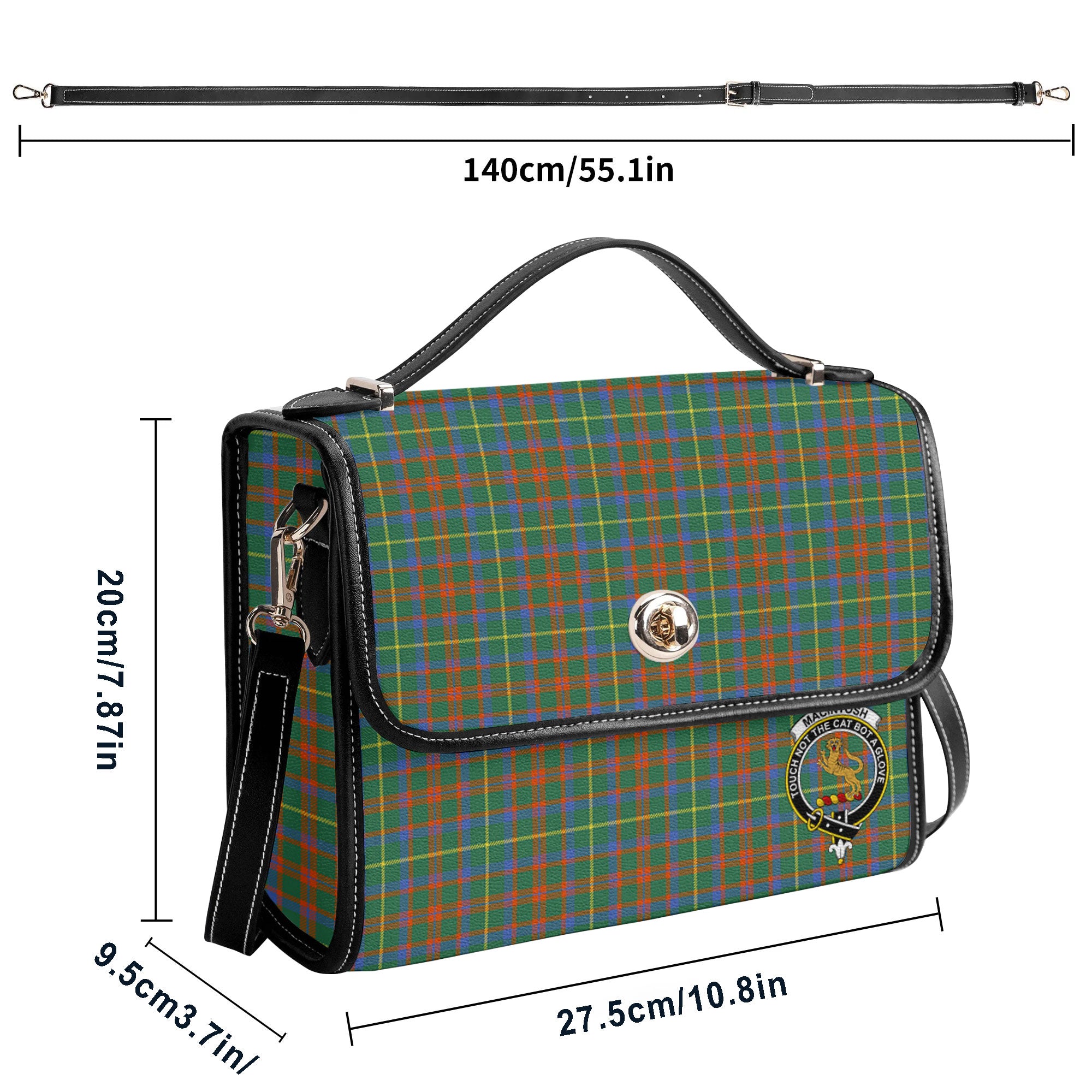 MacIntosh Hunting Ancient Tartan Crest Satchel Bag