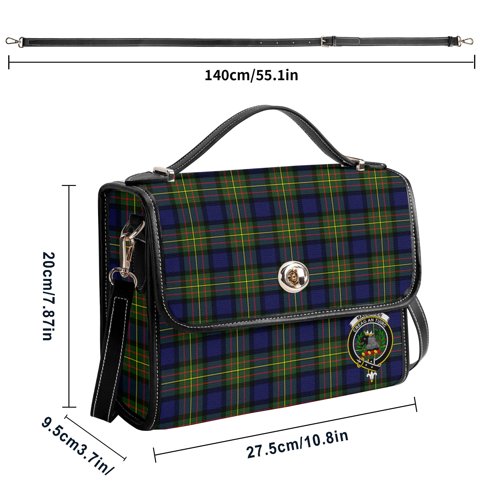 MacLaren Modern Tartan Crest Satchel Bag