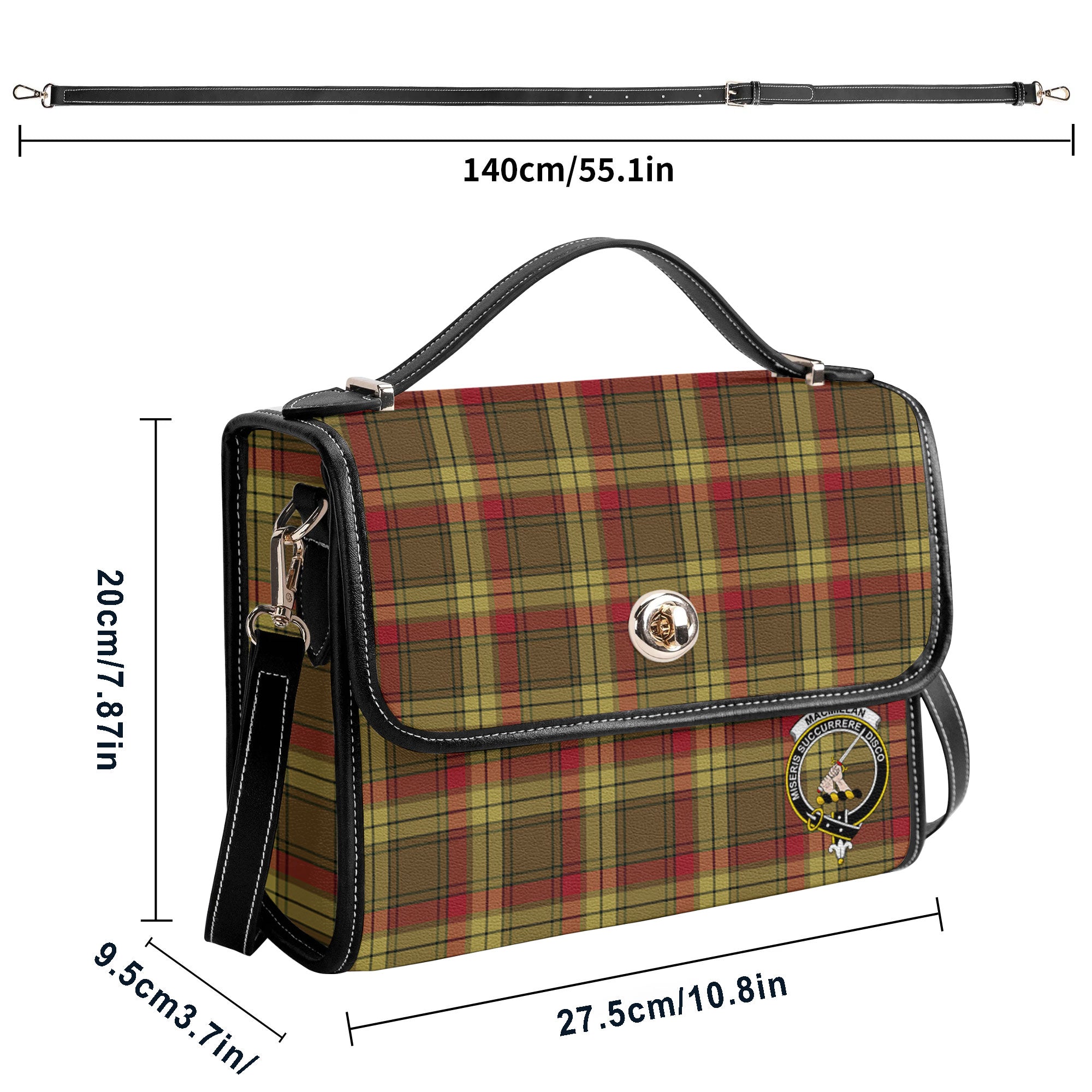 MacMillan Old Weathered Tartan Crest Satchel Bag
