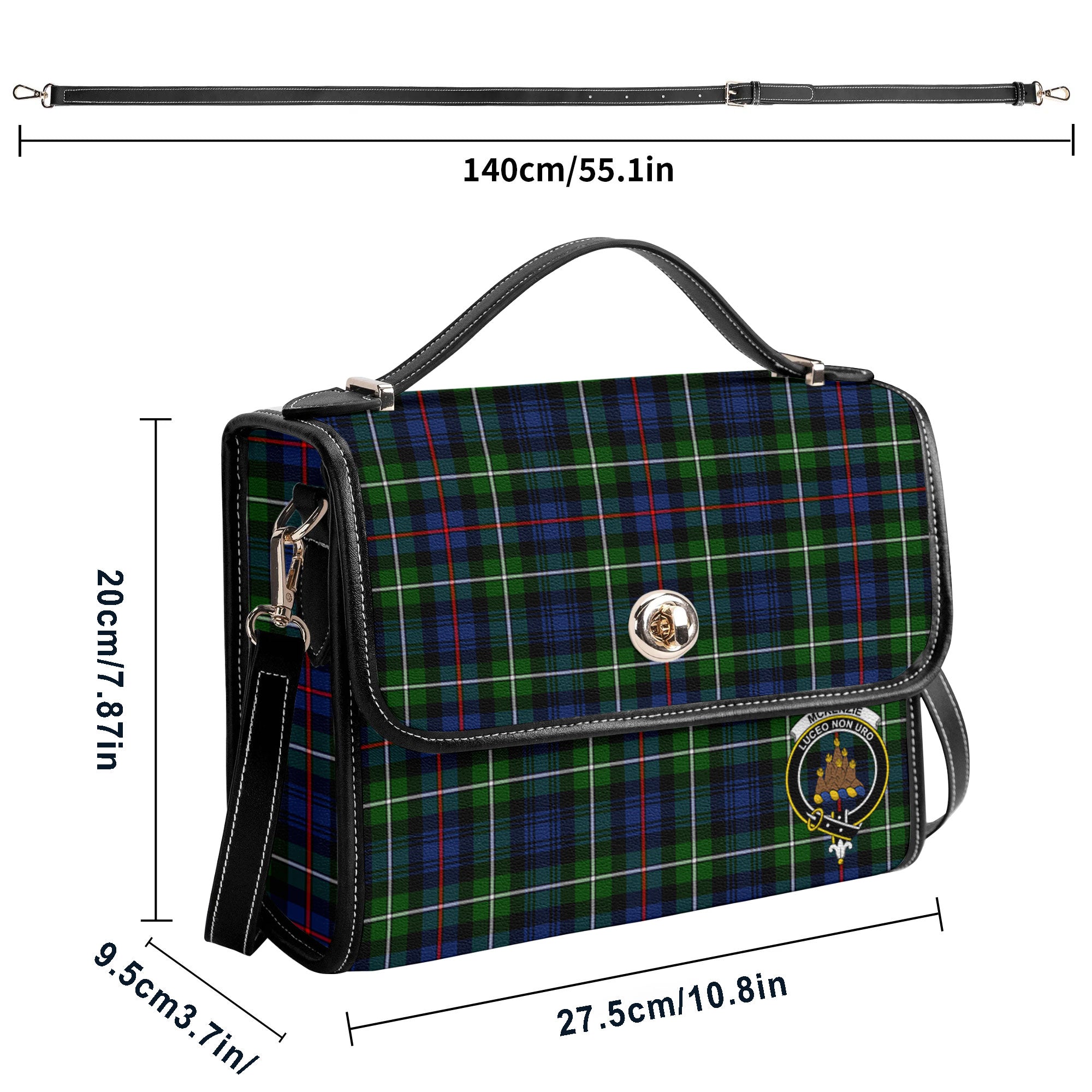 McKenzie Modern Tartan Crest Satchel Bag