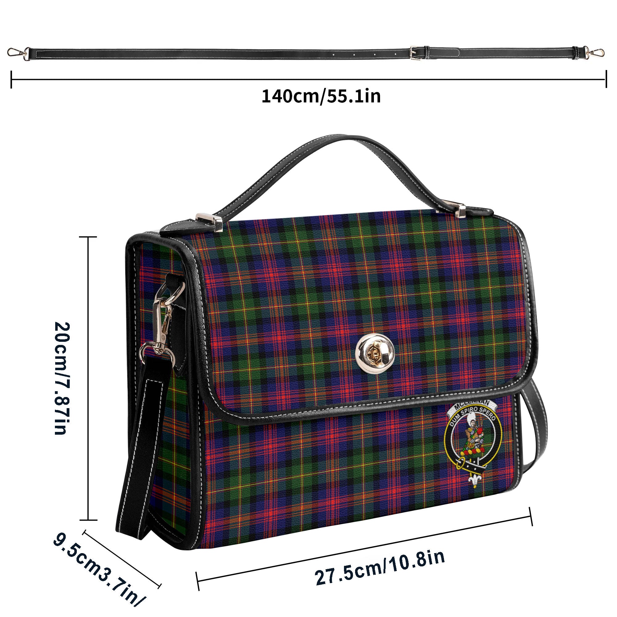 McLennan Modern Tartan Crest Satchel Bag