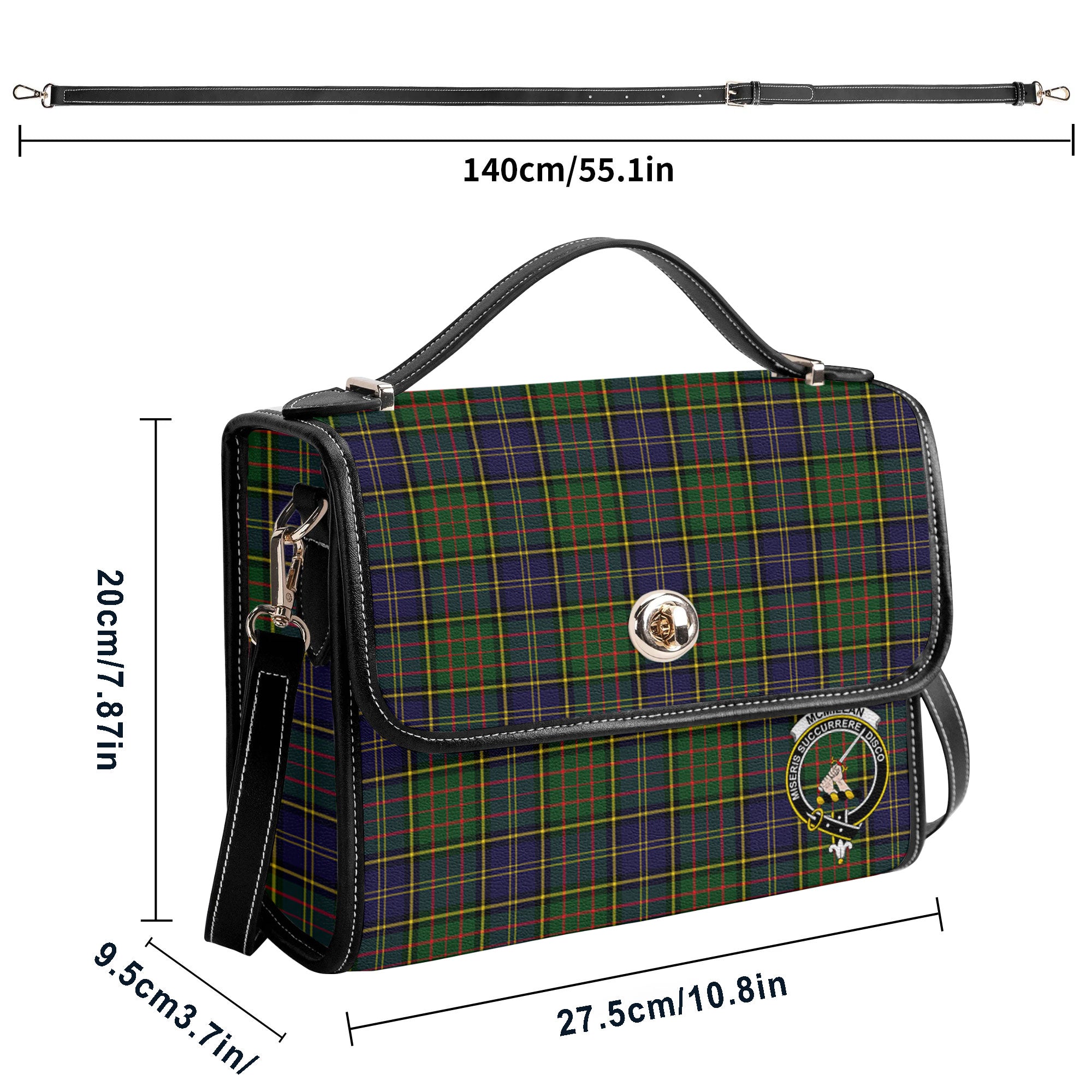 McMillan Hunting Modern Tartan Crest Satchel Bag