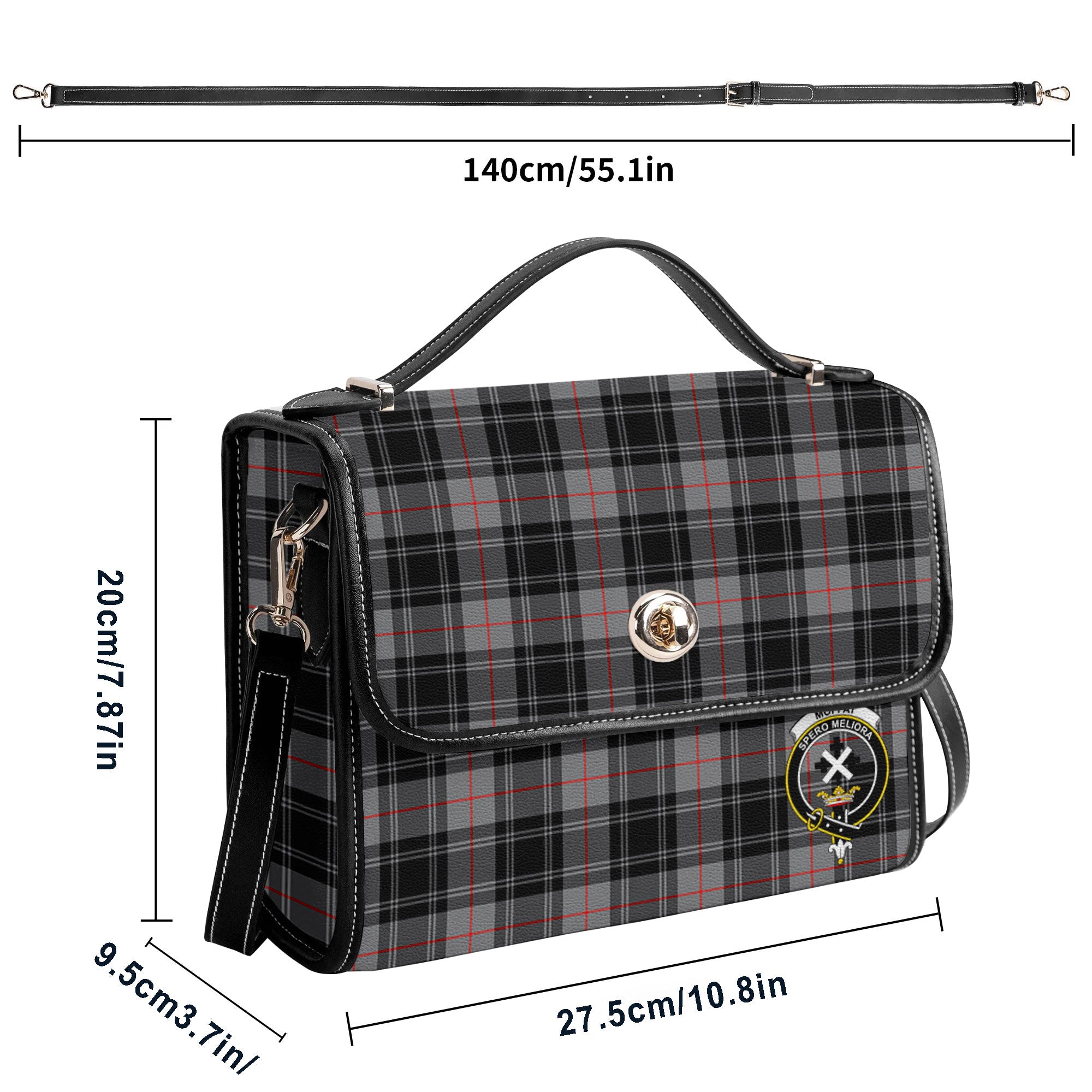 Moffat Modern Tartan Crest Satchel Bag