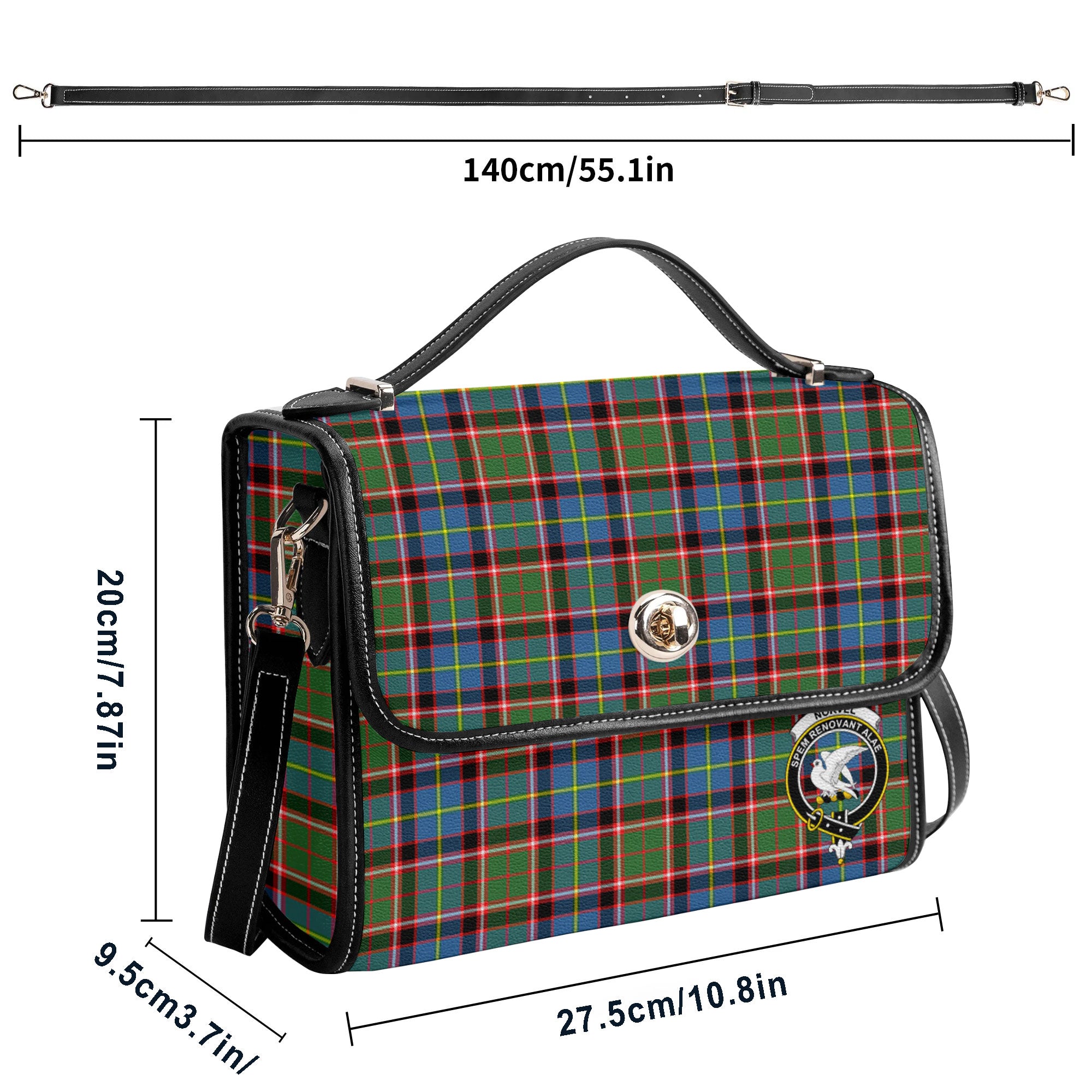 Norvel (or Norvill) Tartan Crest Satchel Bag