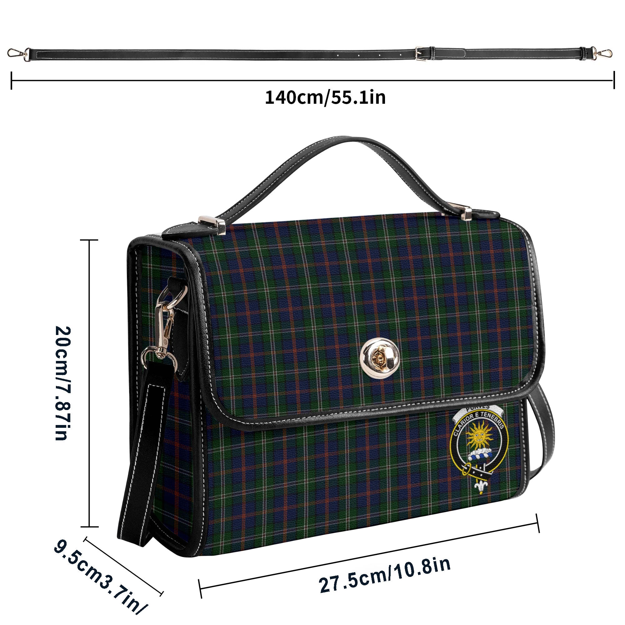 Purves Tartan Crest Satchel Bag