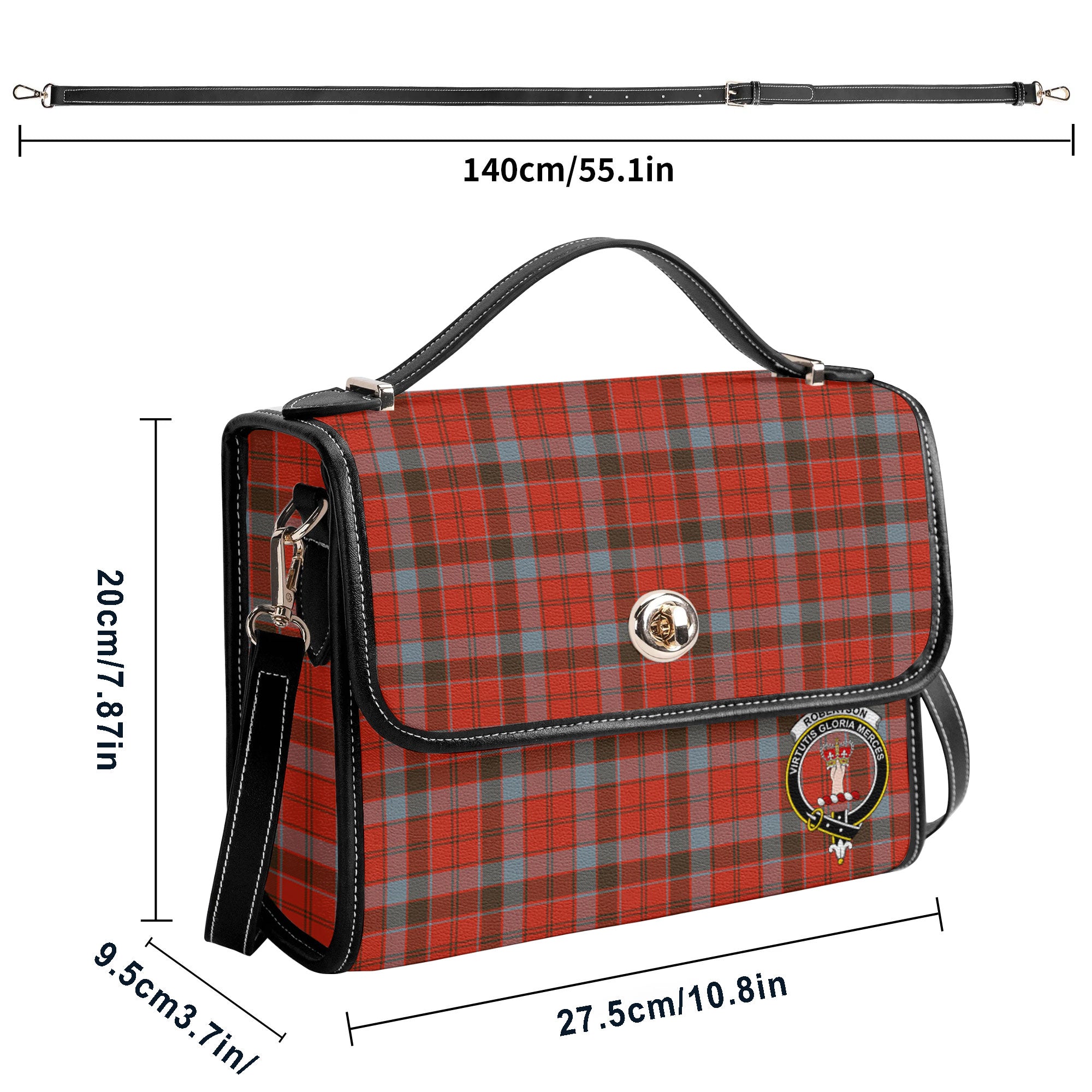 Robertson Weathered Tartan Crest Satchel Bag