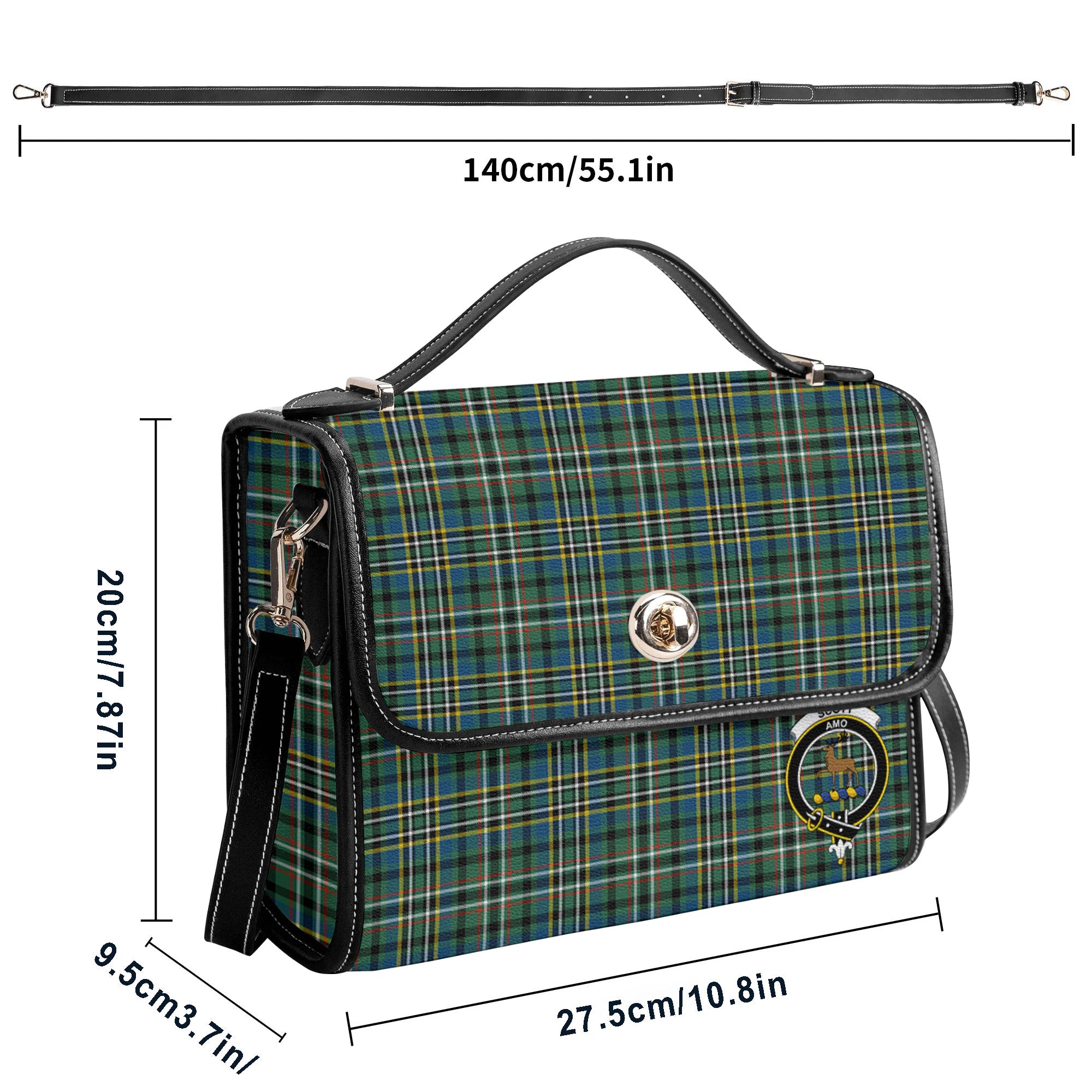 Scott Green Ancient Tartan Crest Satchel Bag