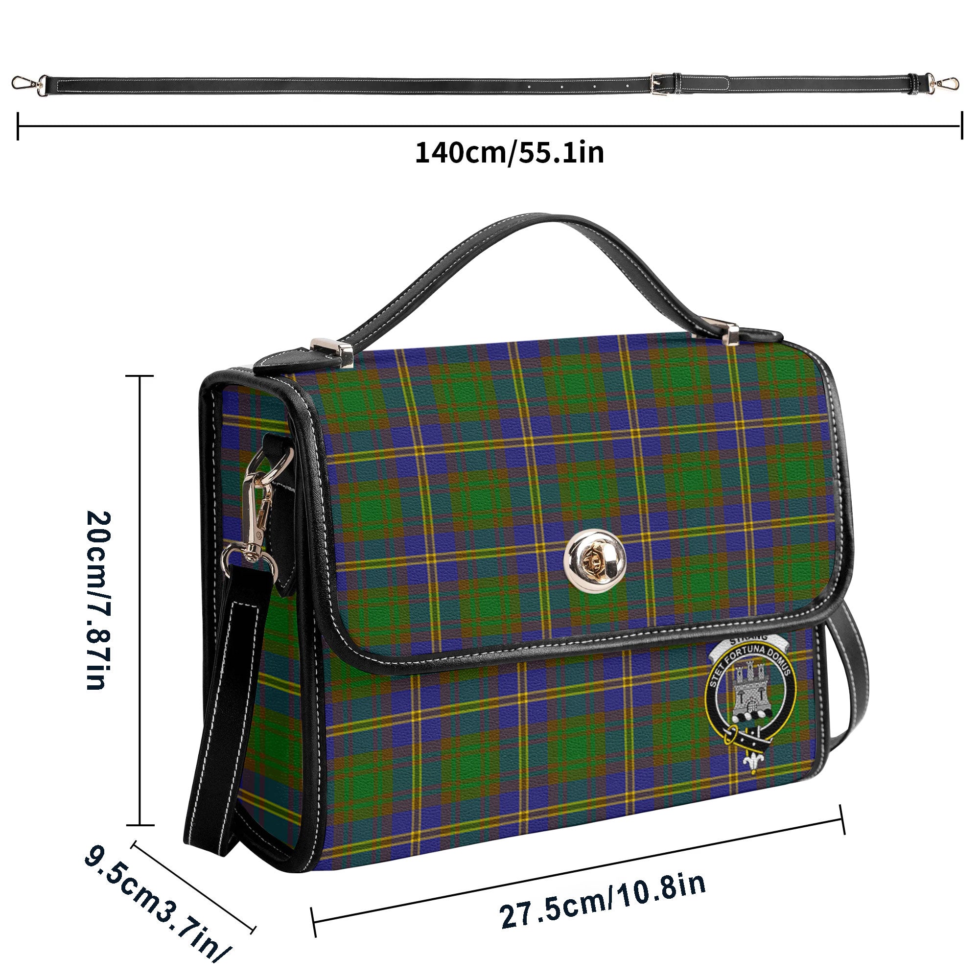Strang (or Strange) Tartan Crest Satchel Bag