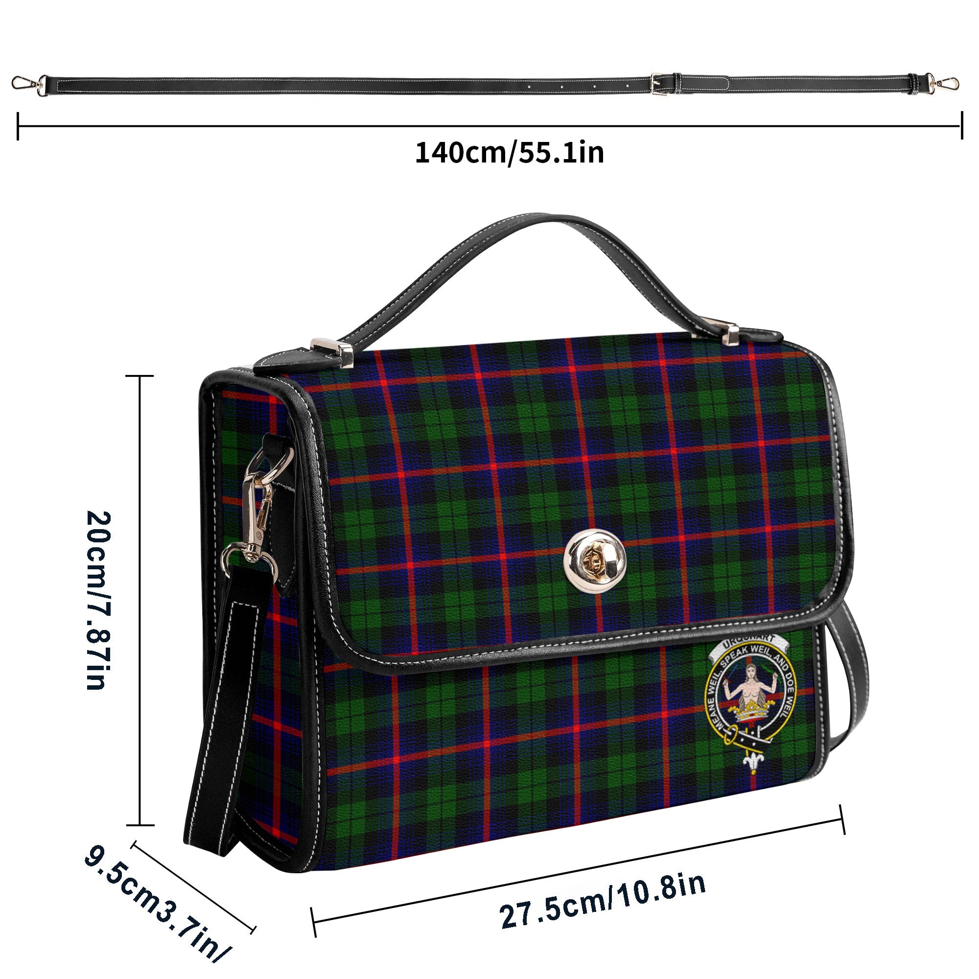 Urquhart Modern Tartan Crest Satchel Bag