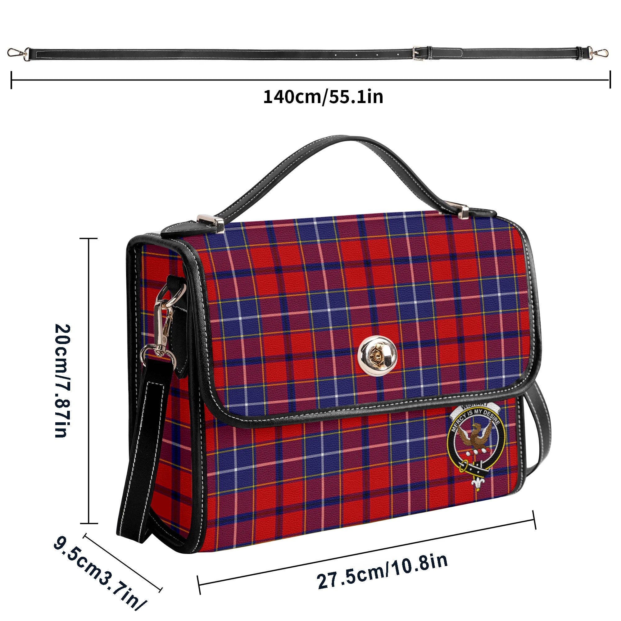 Wishart Dress Tartan Crest Satchel Bag