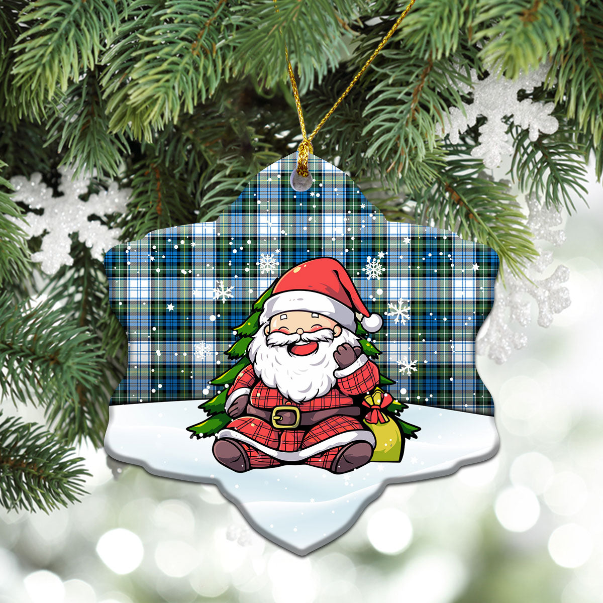 Campbell Dress Ancient Tartan Christmas Ceramic Ornament - Scottish Santa Style