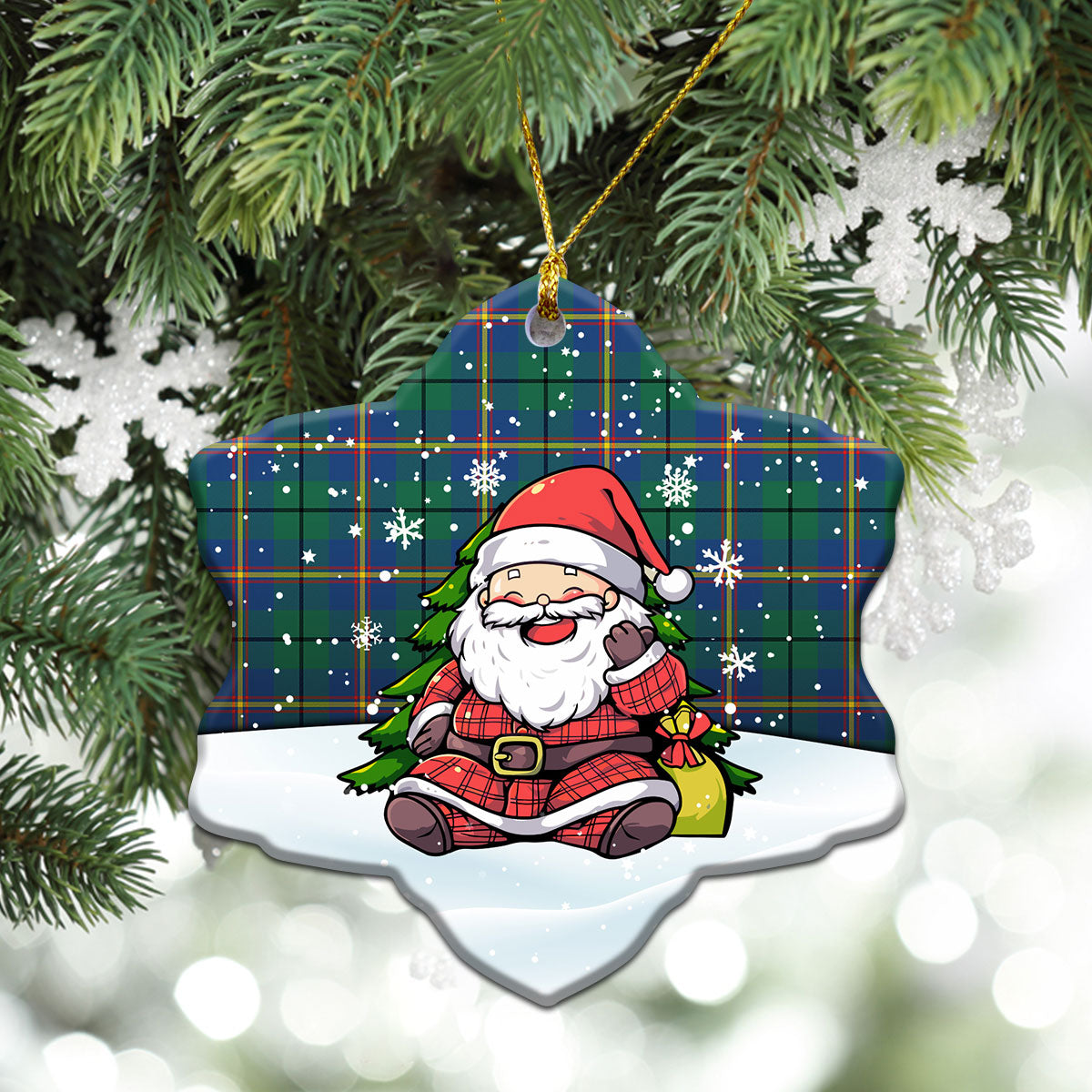 Carmichael Ancient Tartan Christmas Ceramic Ornament - Scottish Santa Style