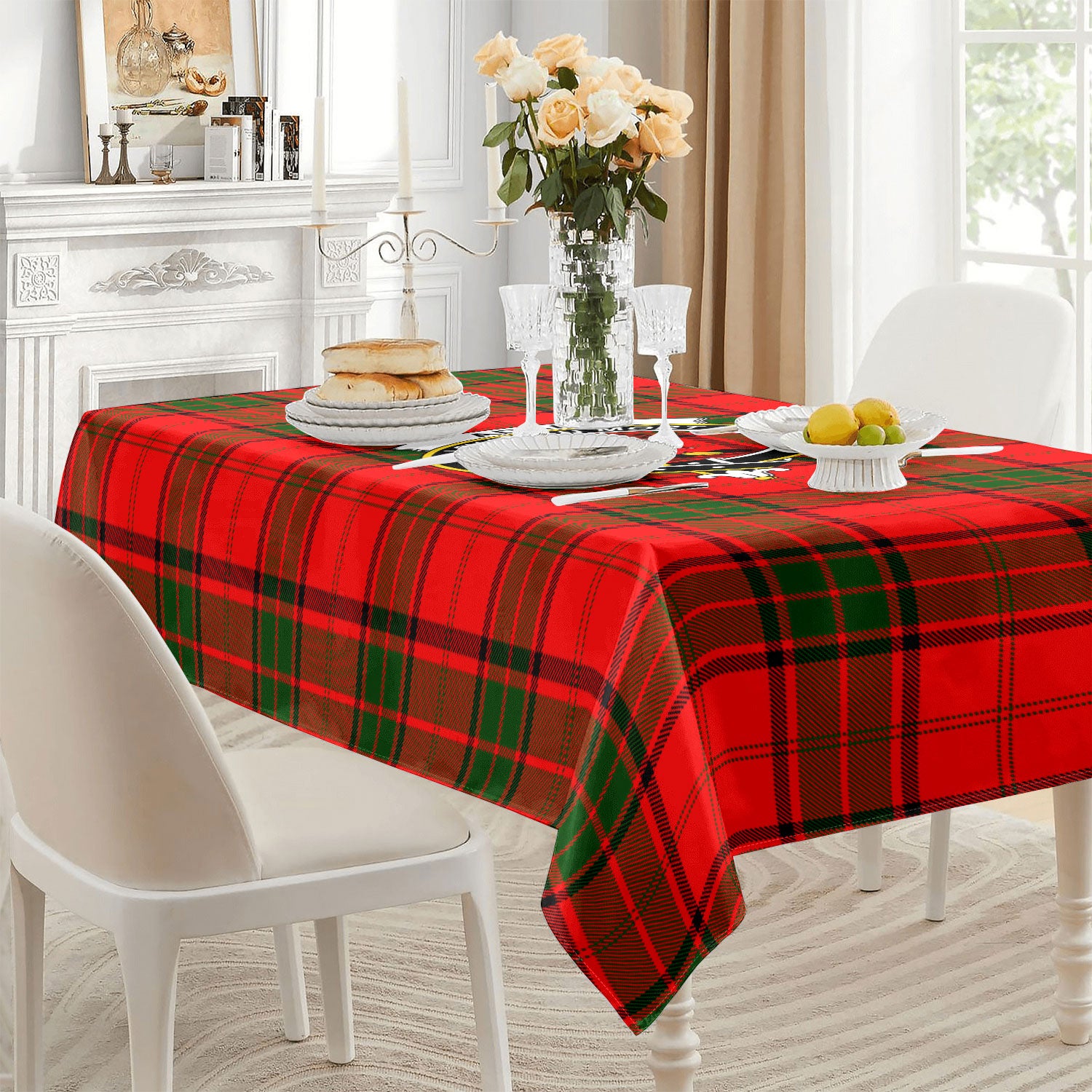 Adair Modern Tartan Crest Tablecloth