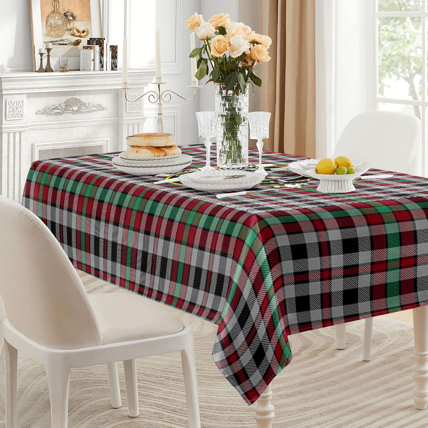 Borthwick Ancient Tartan Crest Tablecloth