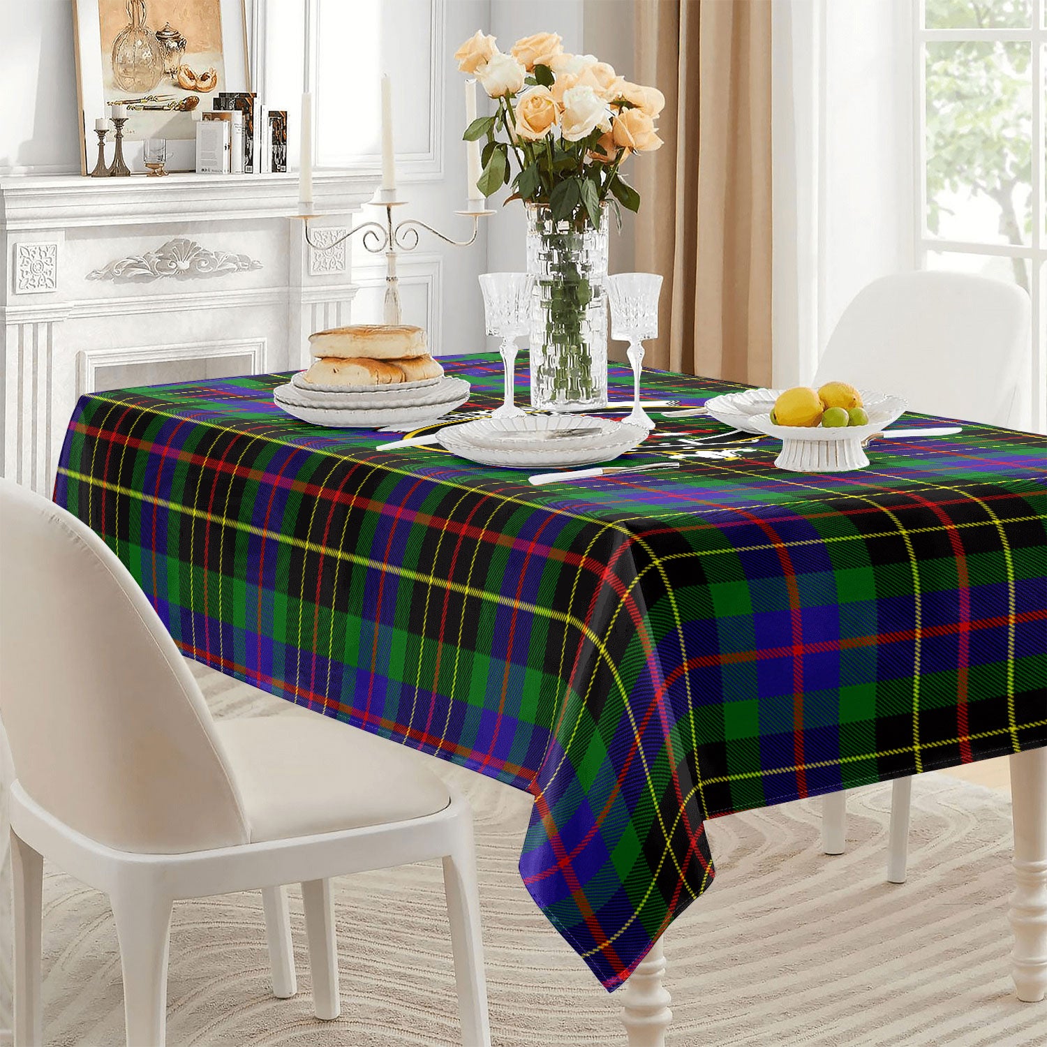 Brodie Hunting Modern Tartan Crest Tablecloth