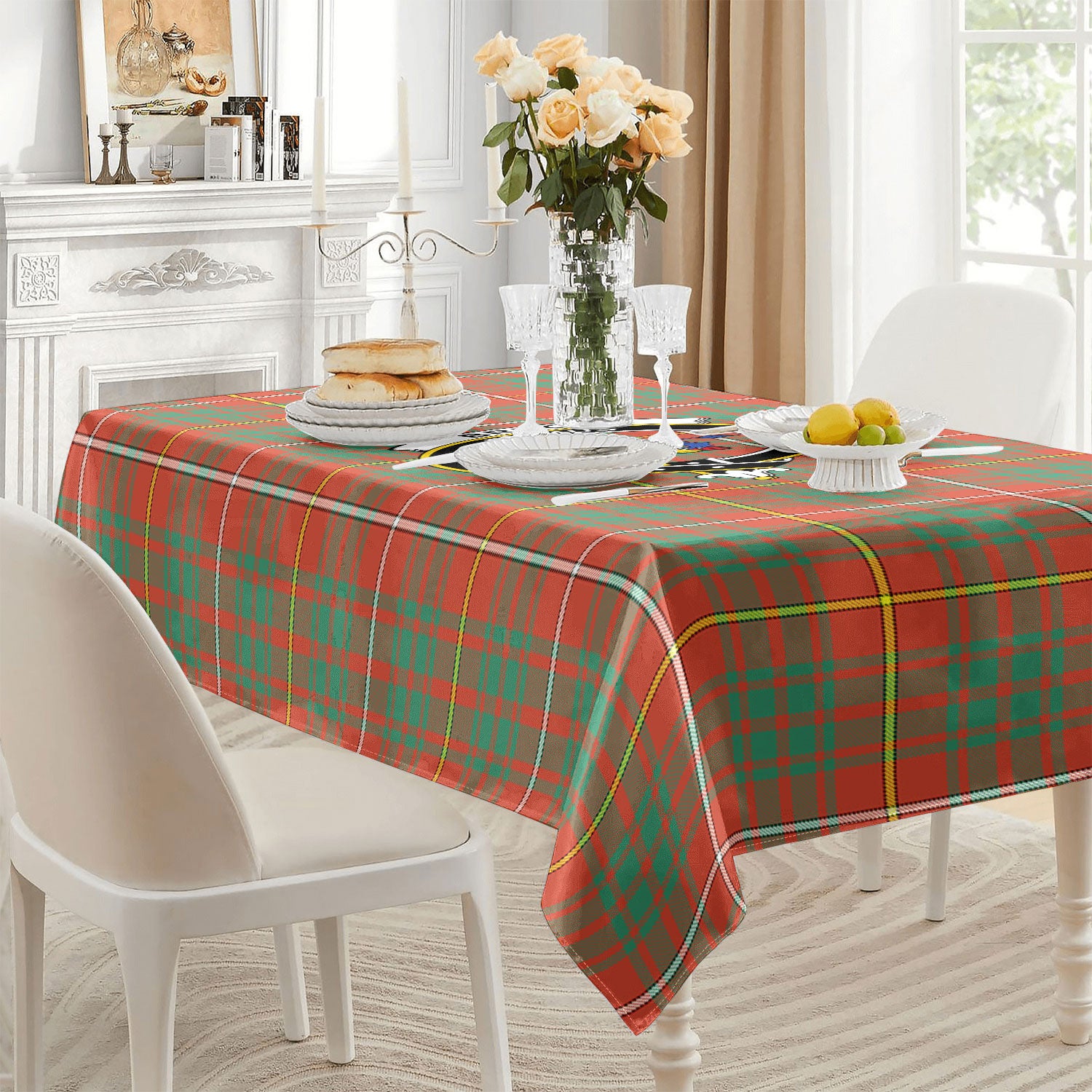 Bruce Ancient Tartan Crest Tablecloth