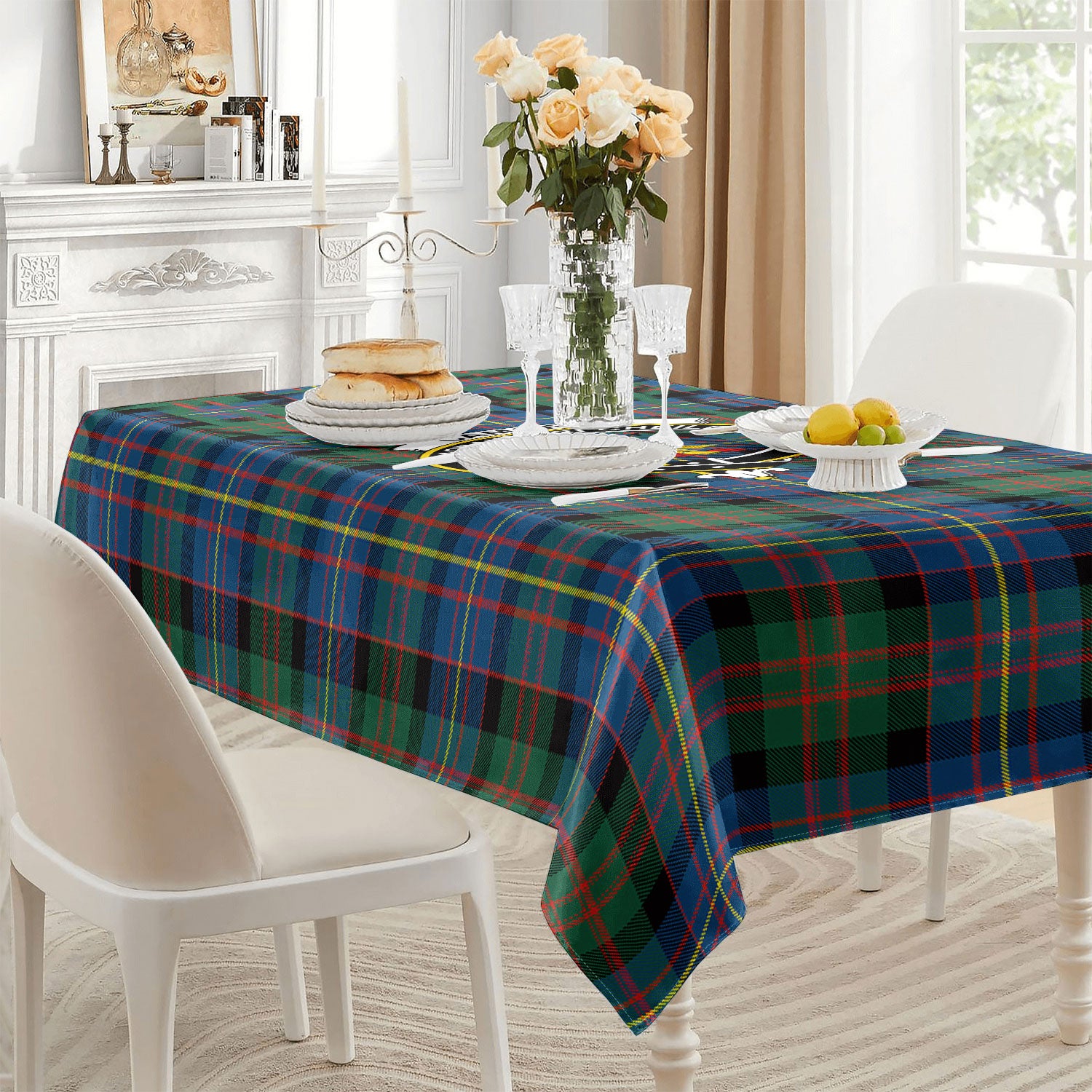 Cameron of Erracht Ancient Tartan Crest Tablecloth