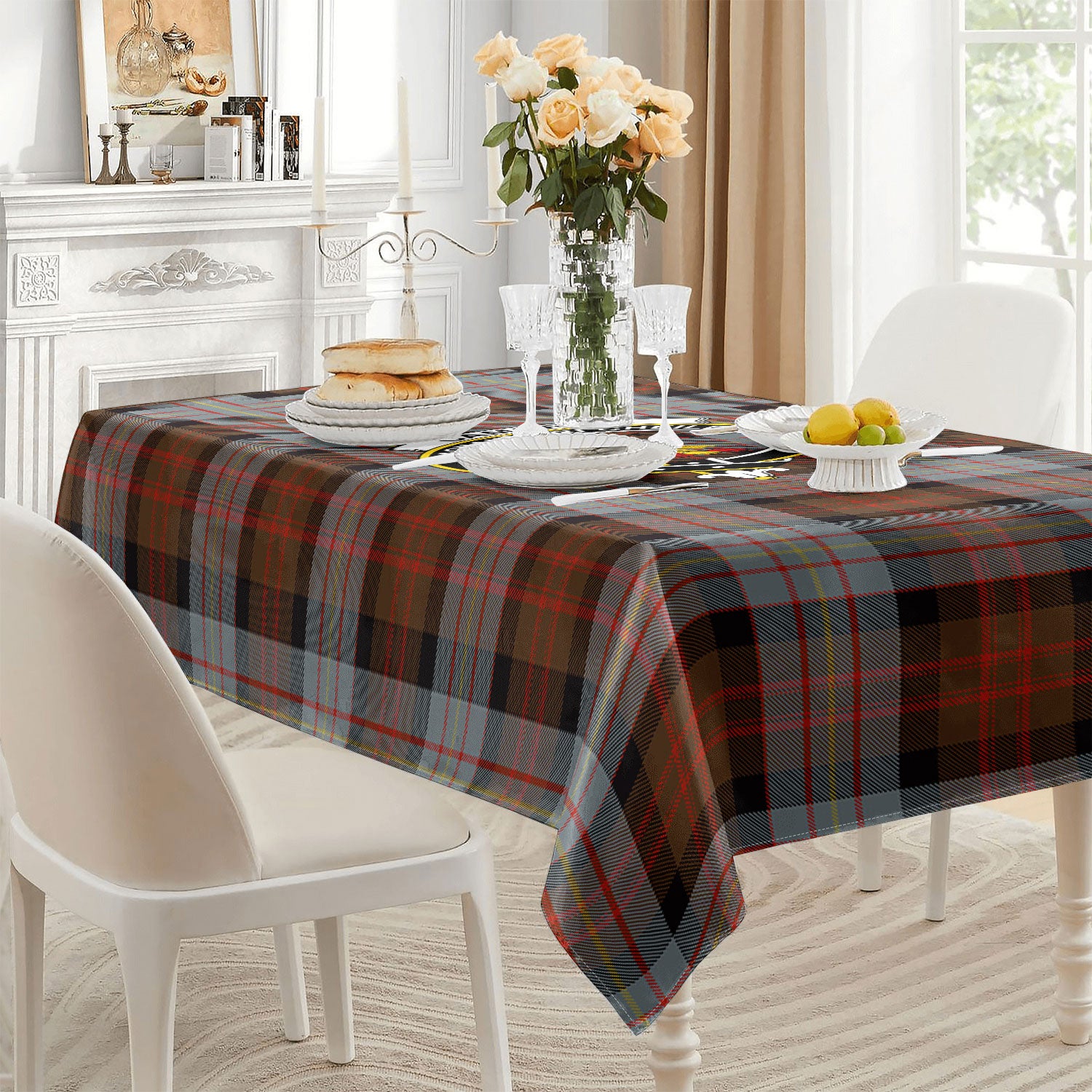 Cameron of Erracht Weathered Tartan Crest Tablecloth