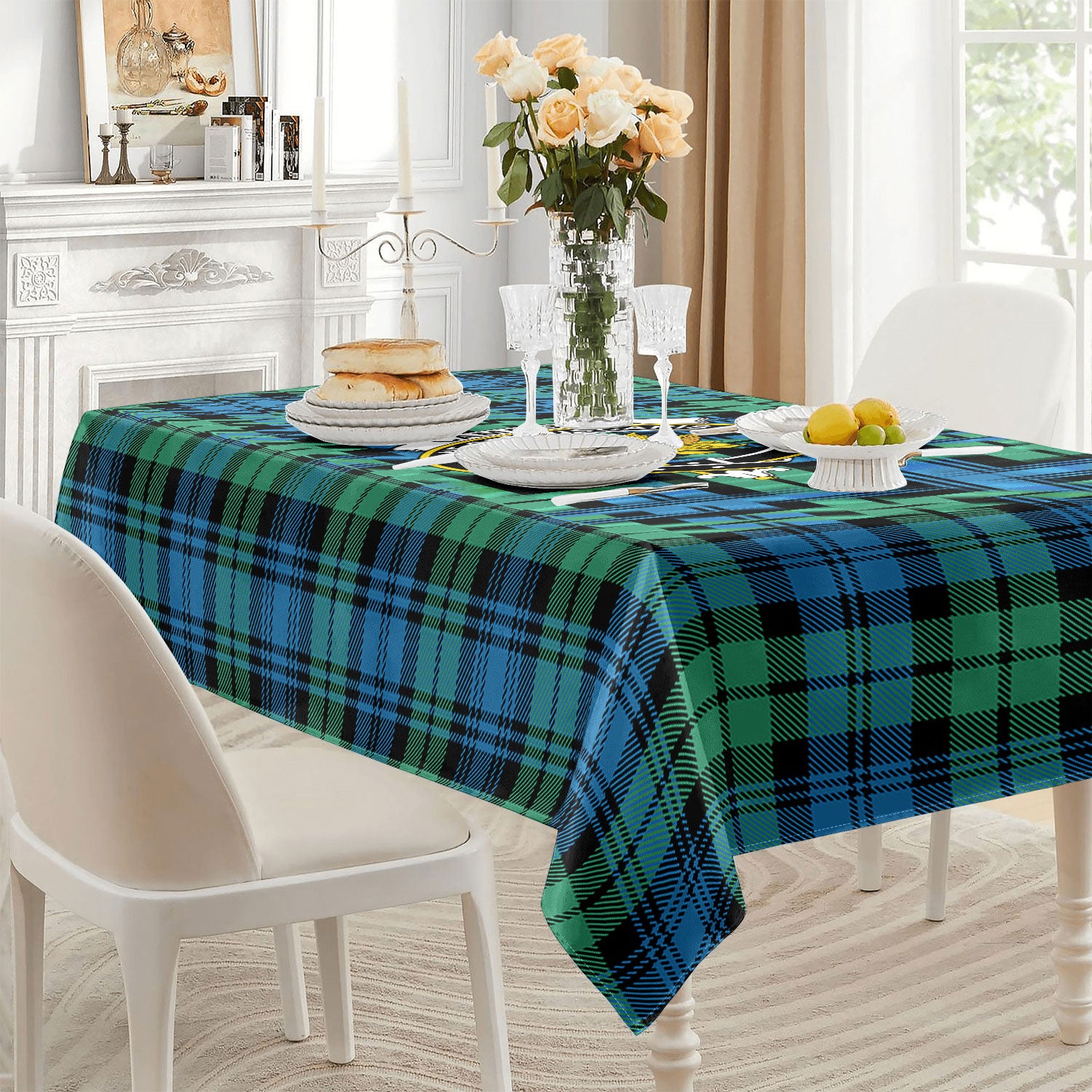 Campbell Ancient 01 Tartan Crest Tablecloth