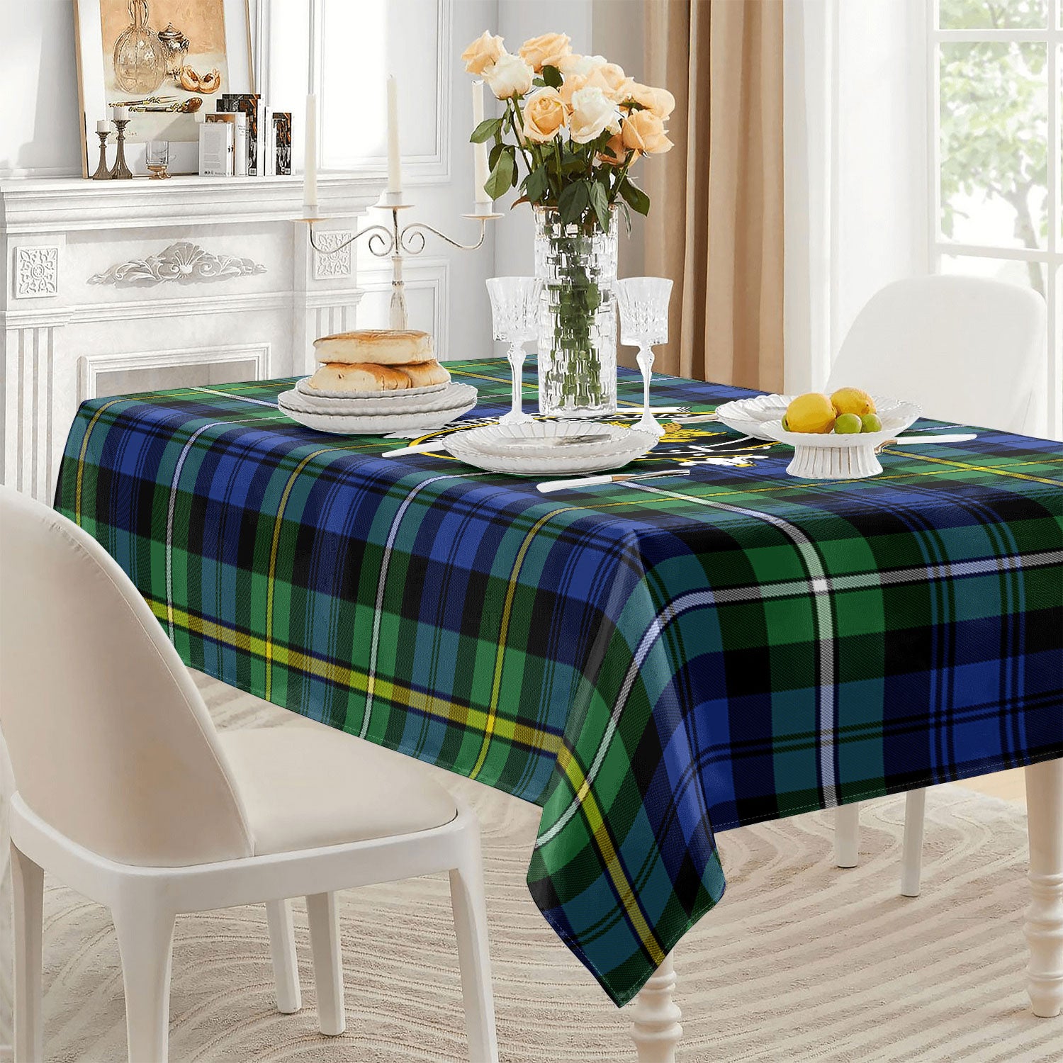 Campbell Argyll Ancient Tartan Crest Tablecloth