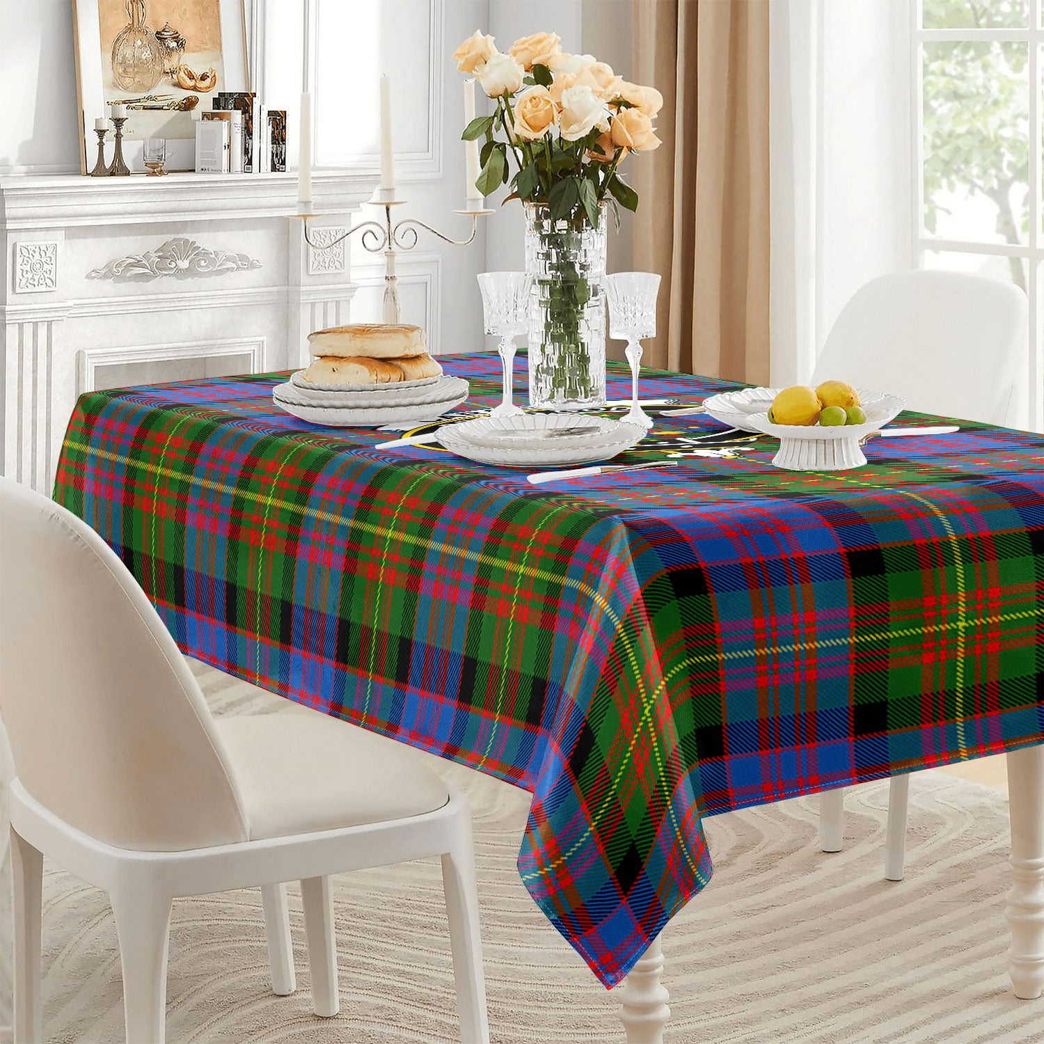 Carnegie Ancient Tartan Crest Tablecloth