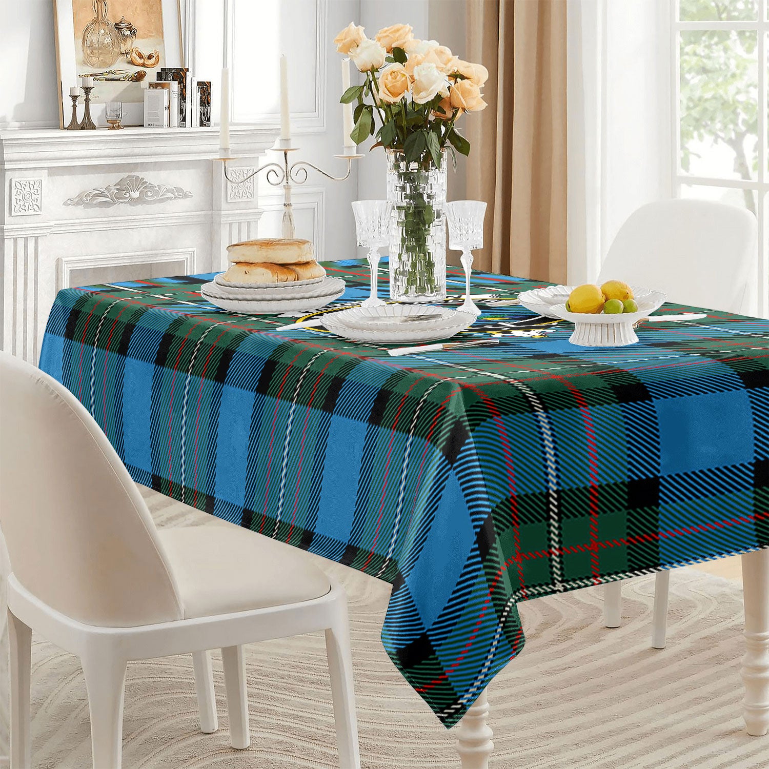 Fergusson Ancient Tartan Crest Tablecloth
