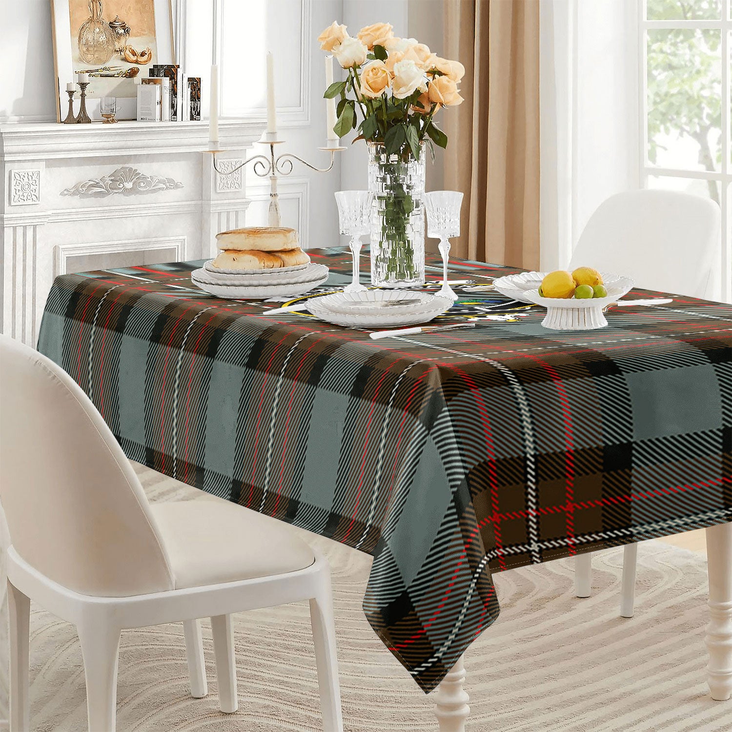 Fergusson Weathered Tartan Crest Tablecloth