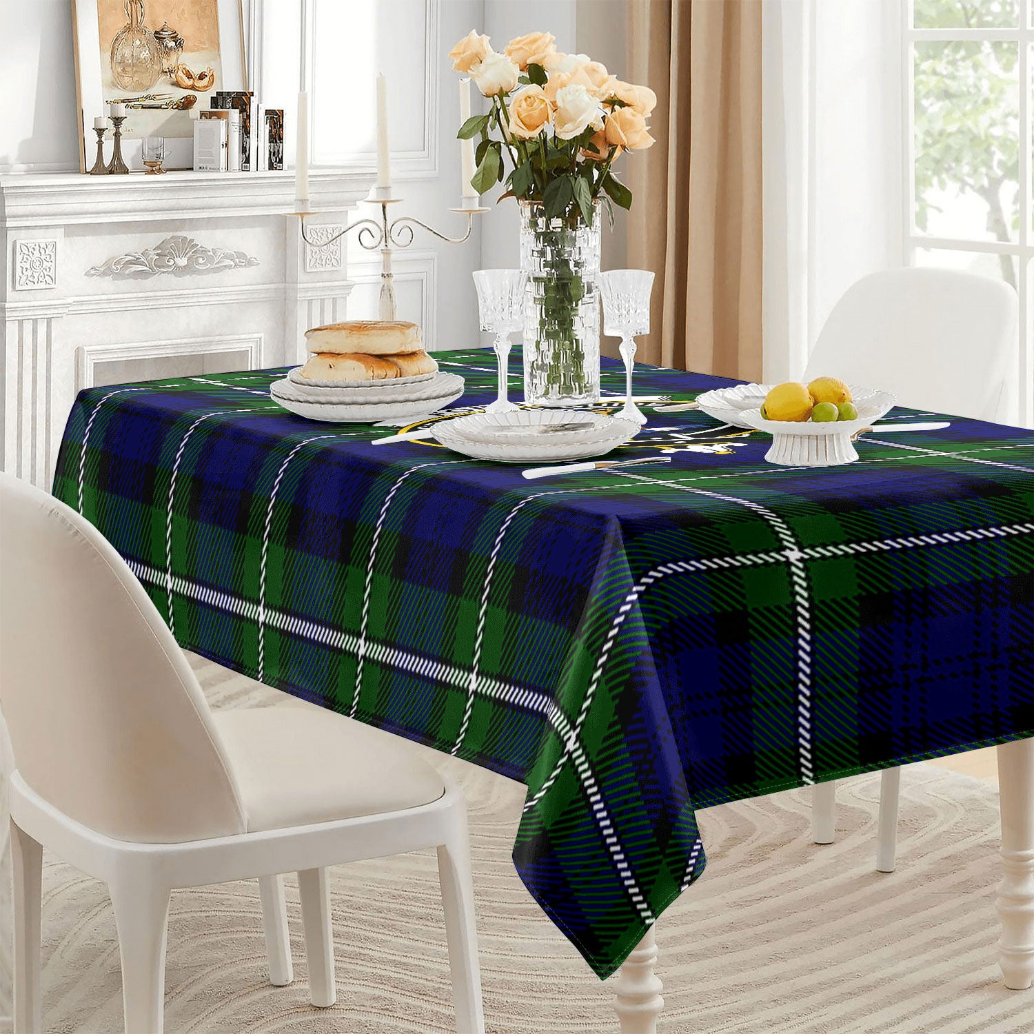 Forbes Modern Tartan Crest Tablecloth
