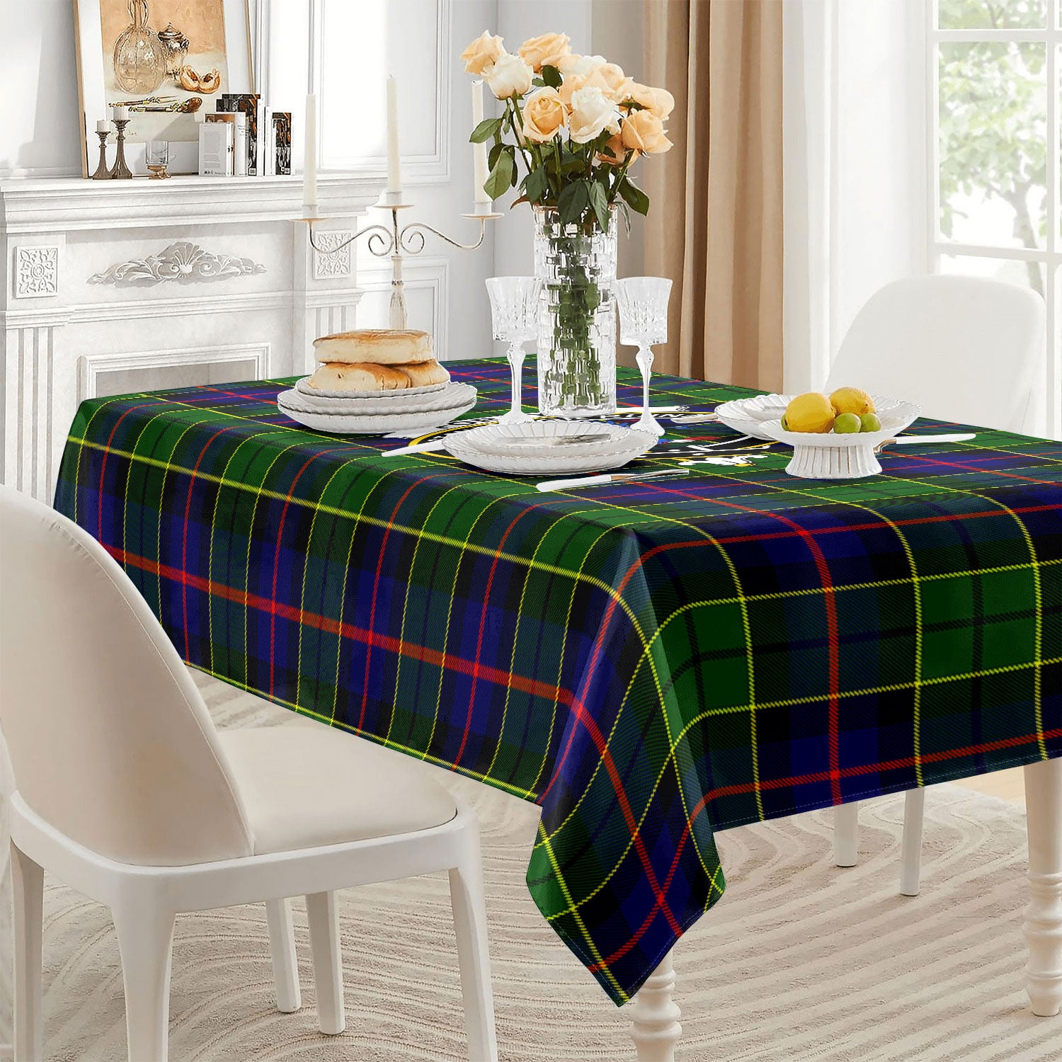 Forsyth Modern Tartan Crest Tablecloth