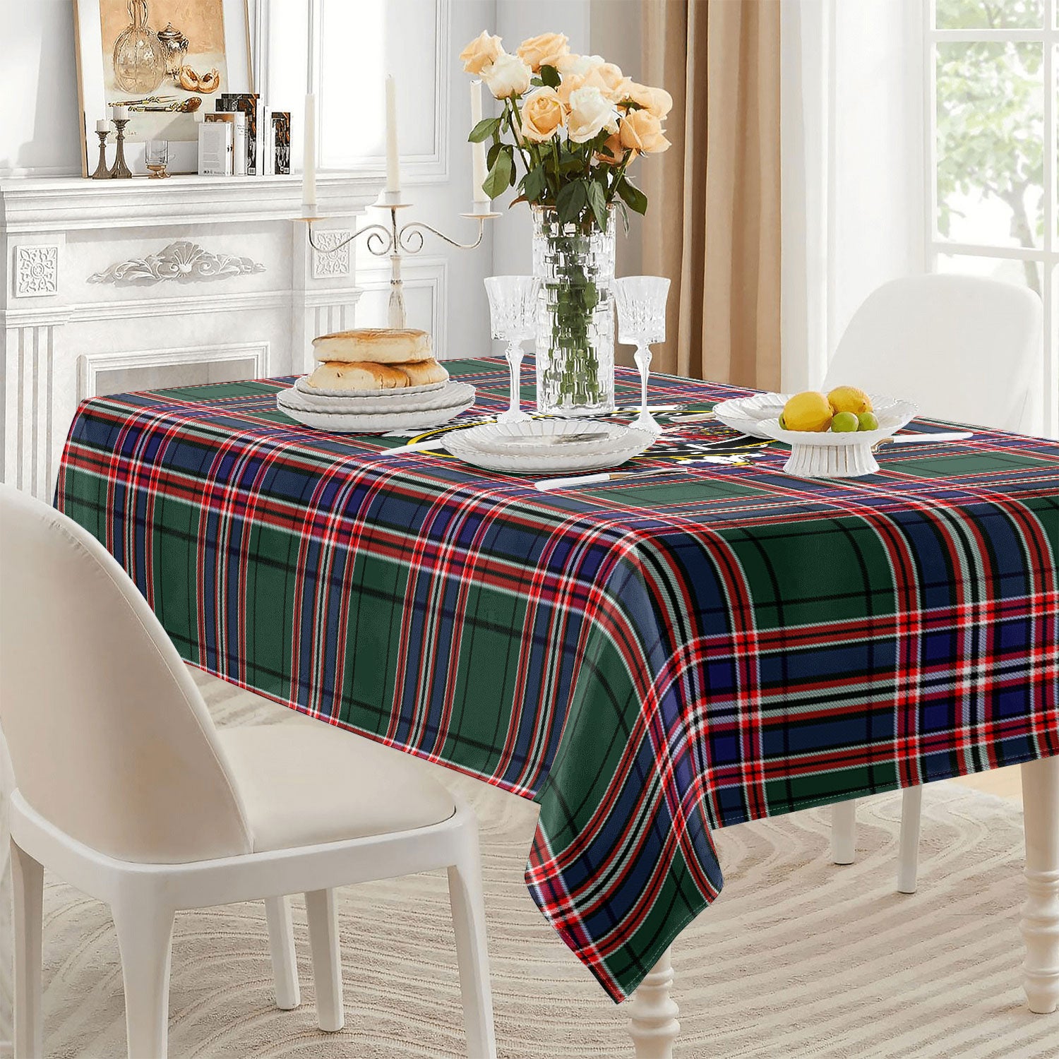 MacFarlane Hunting Modern Tartan Crest Tablecloth