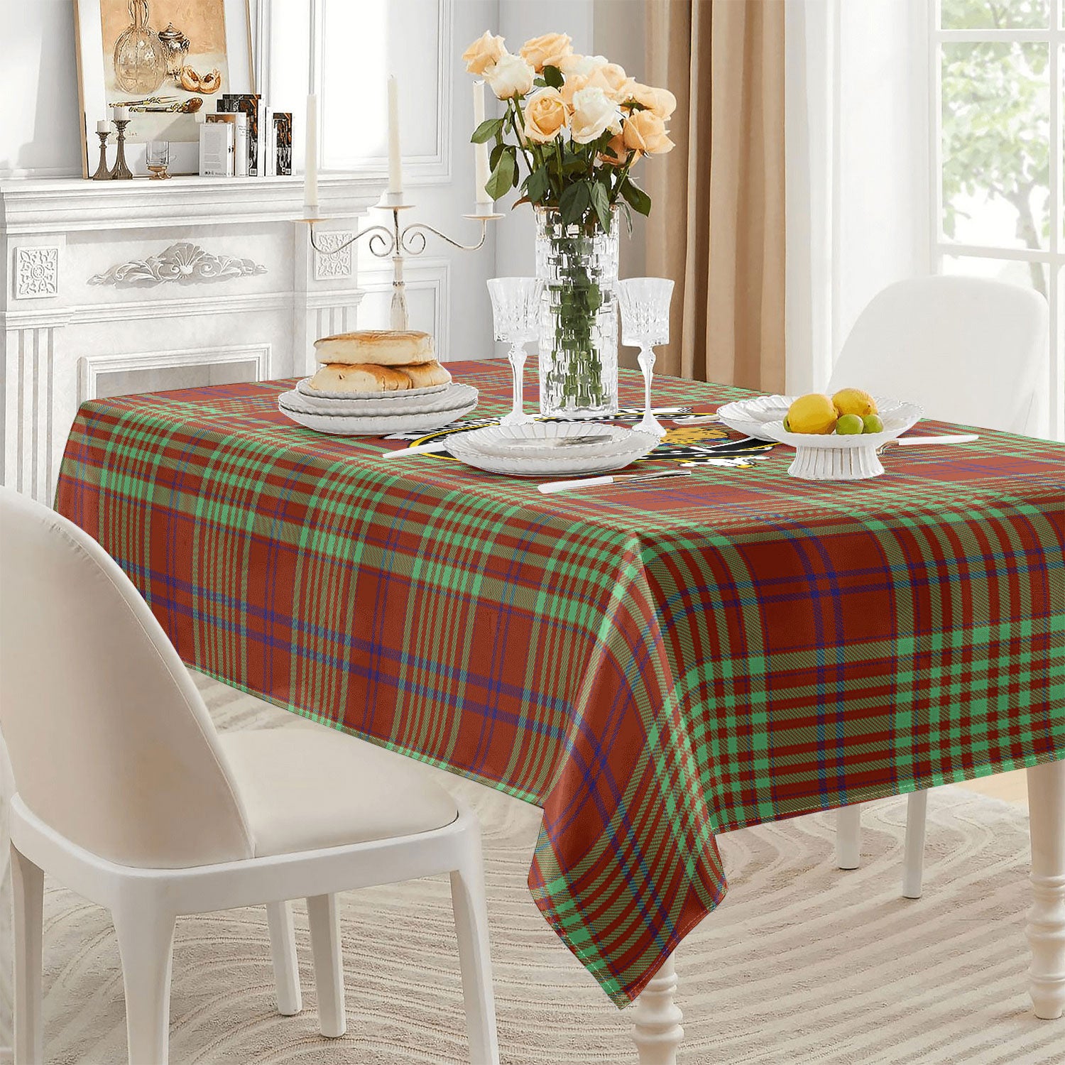 MacGillivray Hunting Ancient Tartan Crest Tablecloth