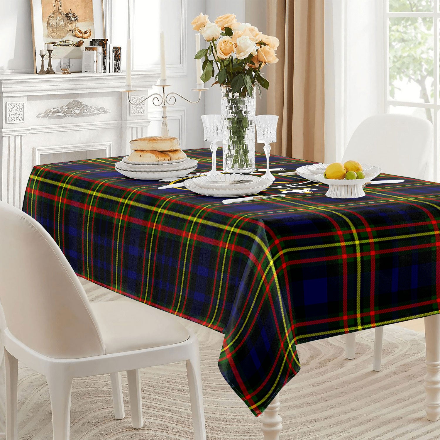 MacLellan Modern Tartan Crest Tablecloth